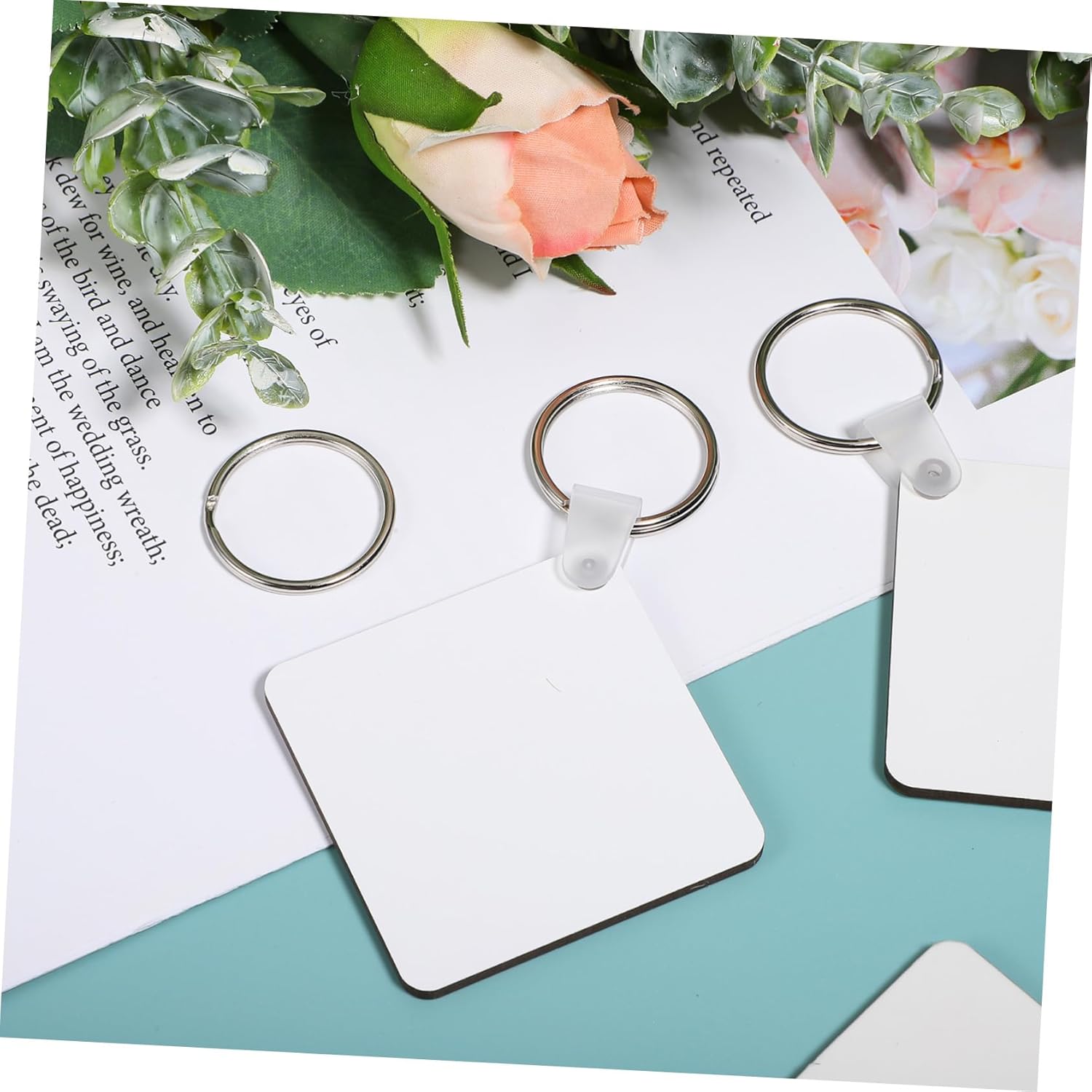 40Pcs Double Sided Sublimation Keyrings Blanks