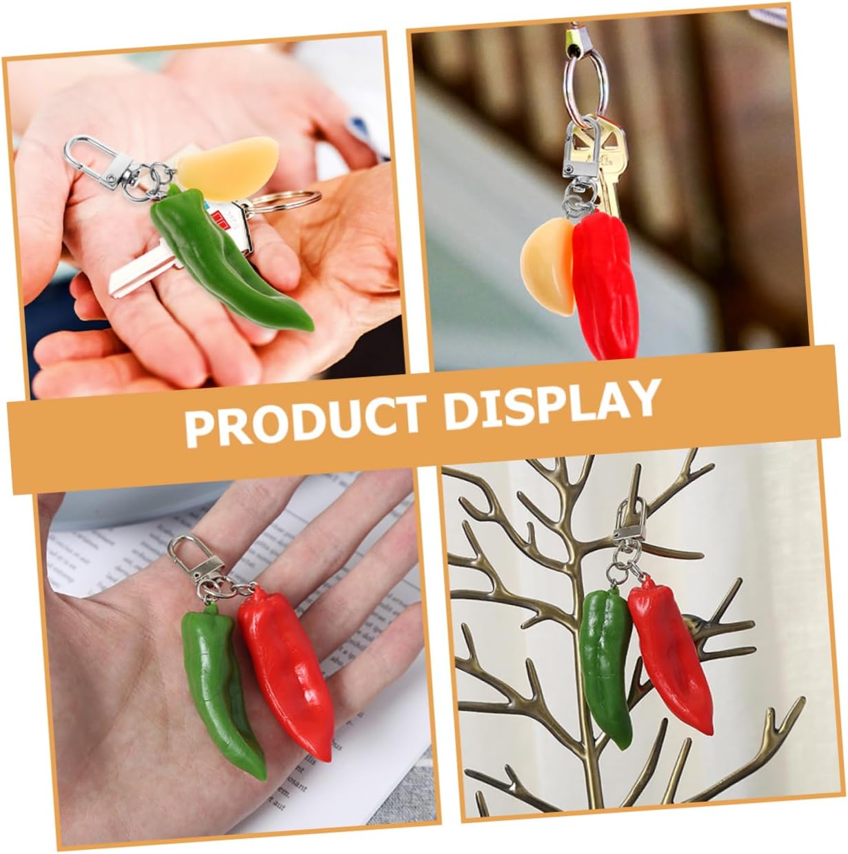 GALPADA Chili Keychain for Car Keys and Bag Hanging