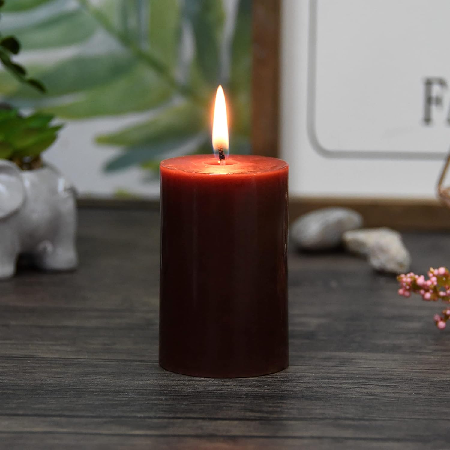 Jeco 3 Inch Brown Pillar Candle