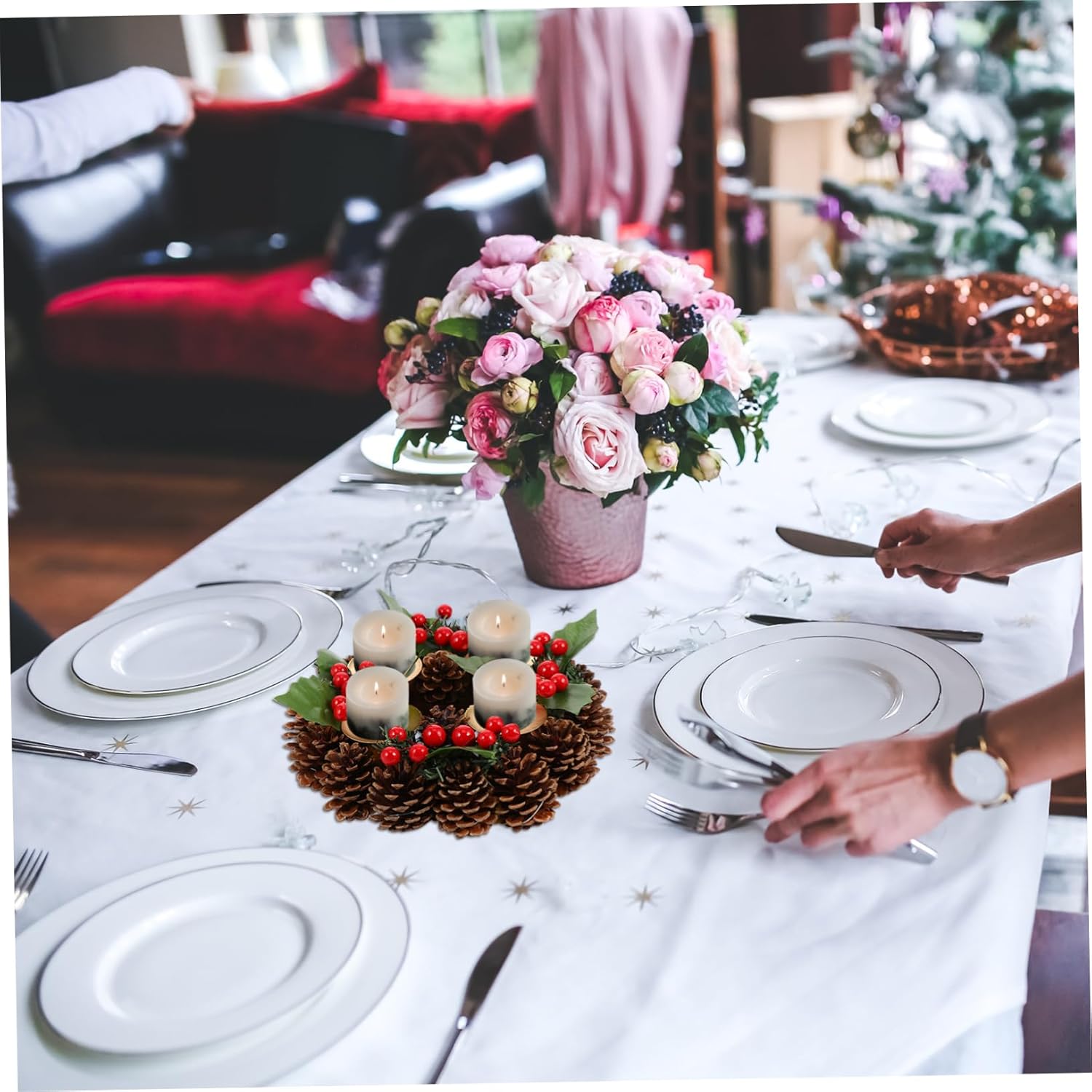 Zerodeko Christmas Wreath Candle Holder