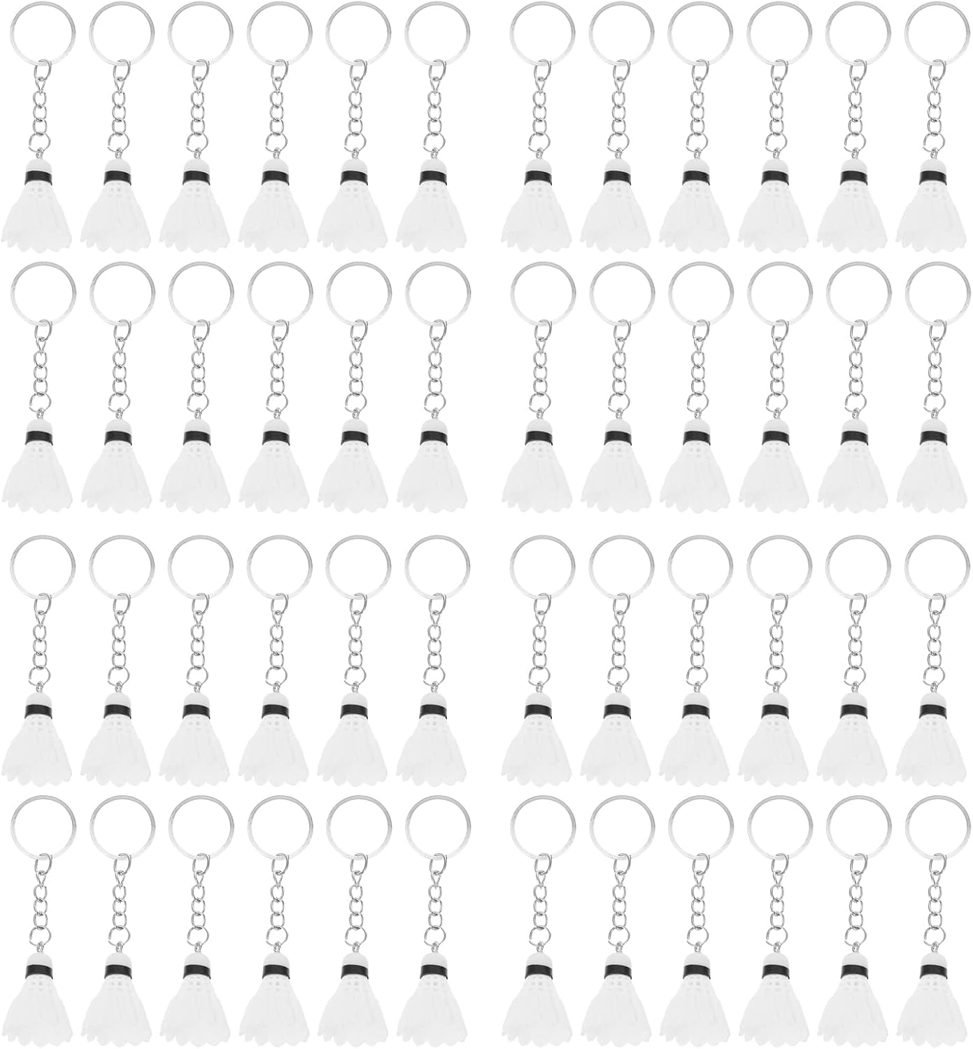 LOGOFUN 48pcs Mini Badminton Keychain Set