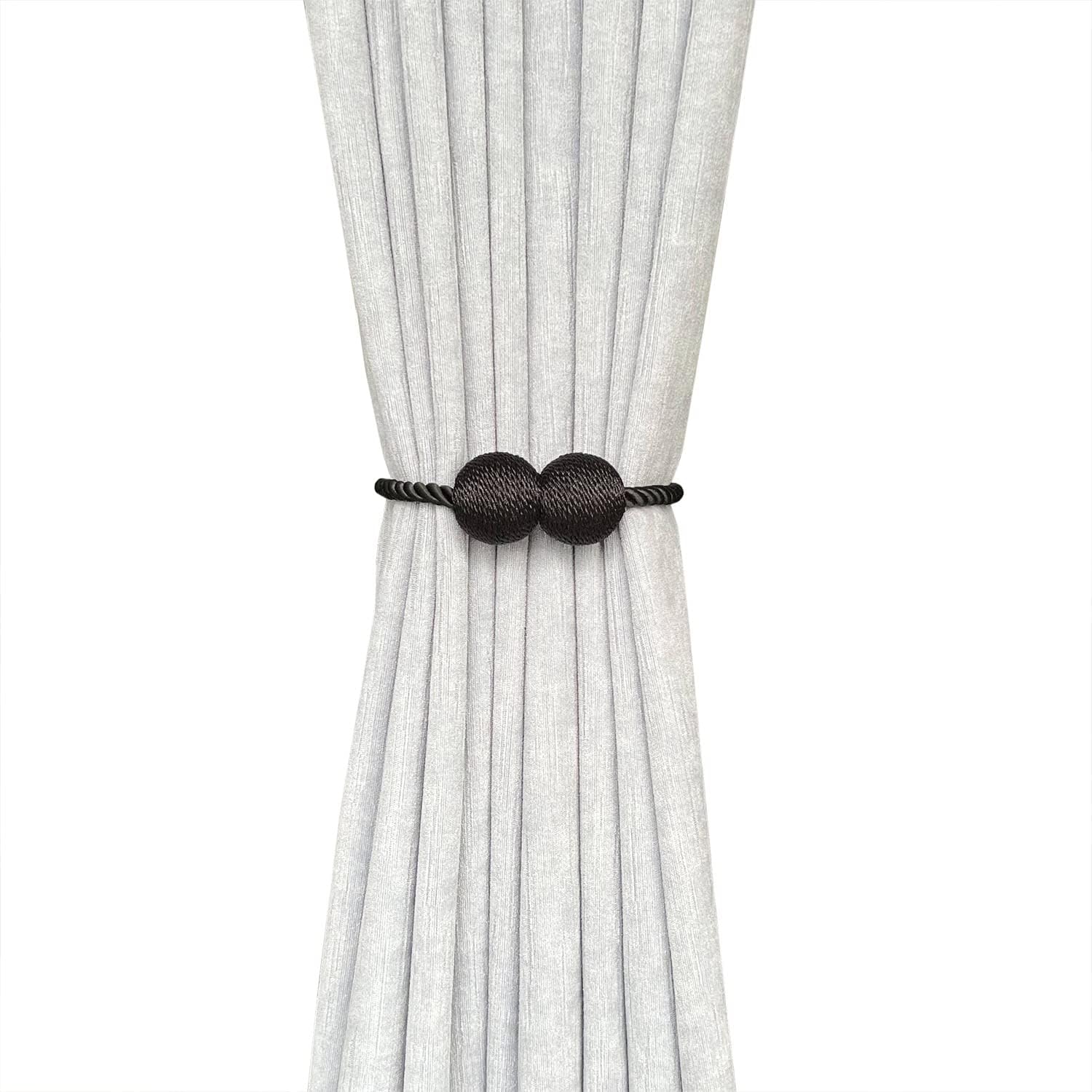 Melaluxe 2 Pack Magnetic Curtain Holdbacks Black