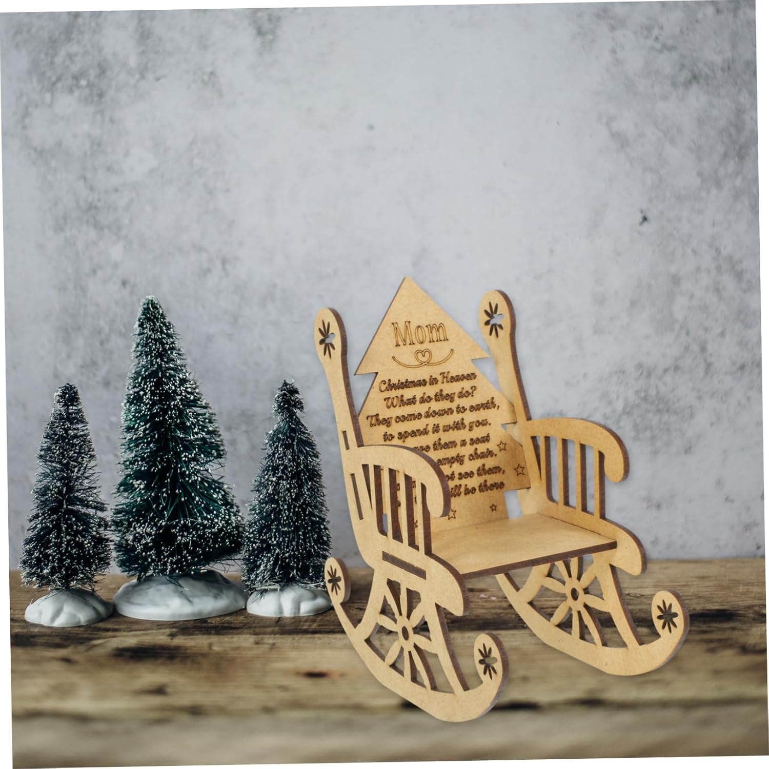 Christmas Wooden Candleholder Chair Shape Decor