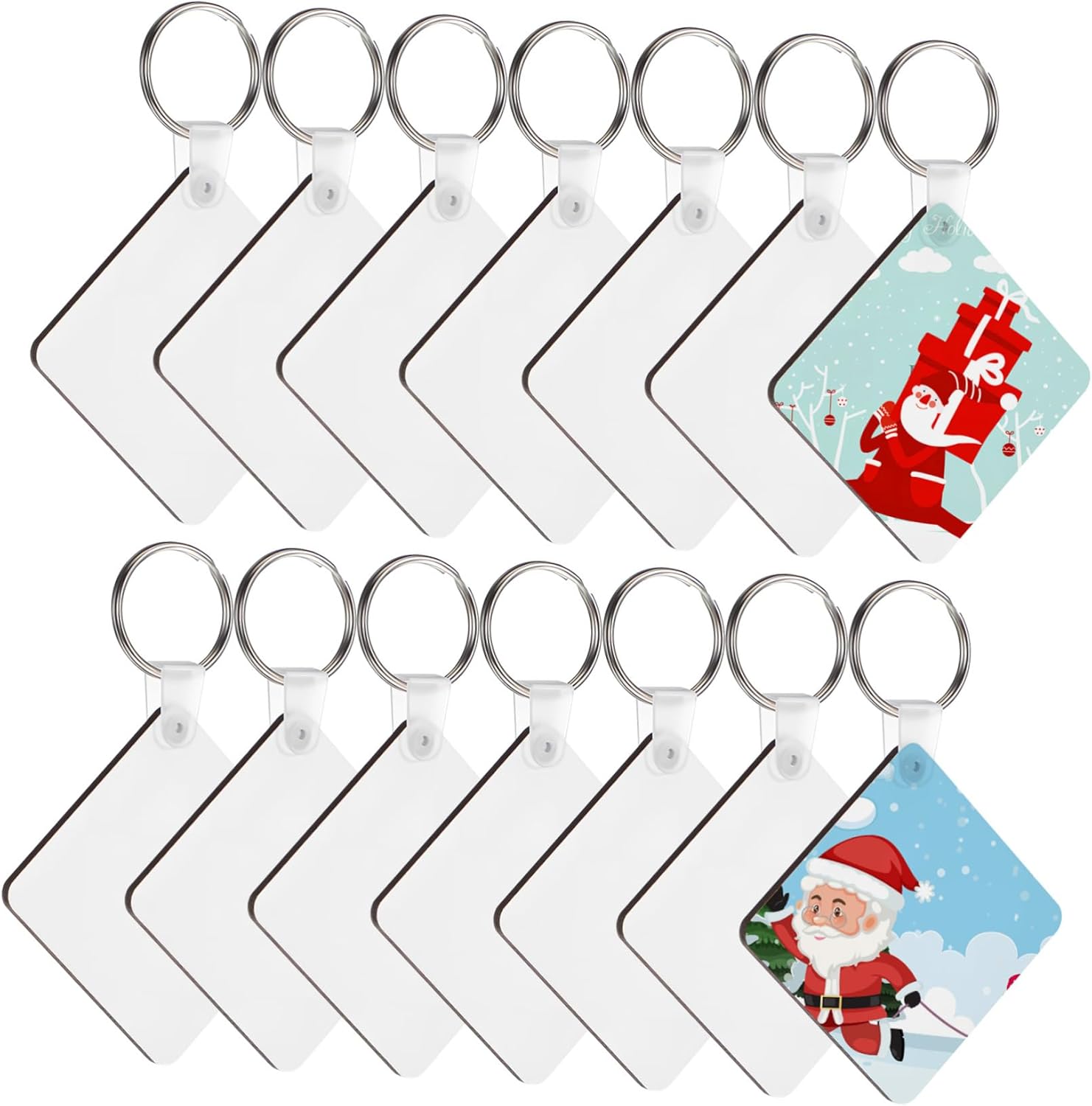 40Pcs Double Sided Sublimation Keyrings Blanks