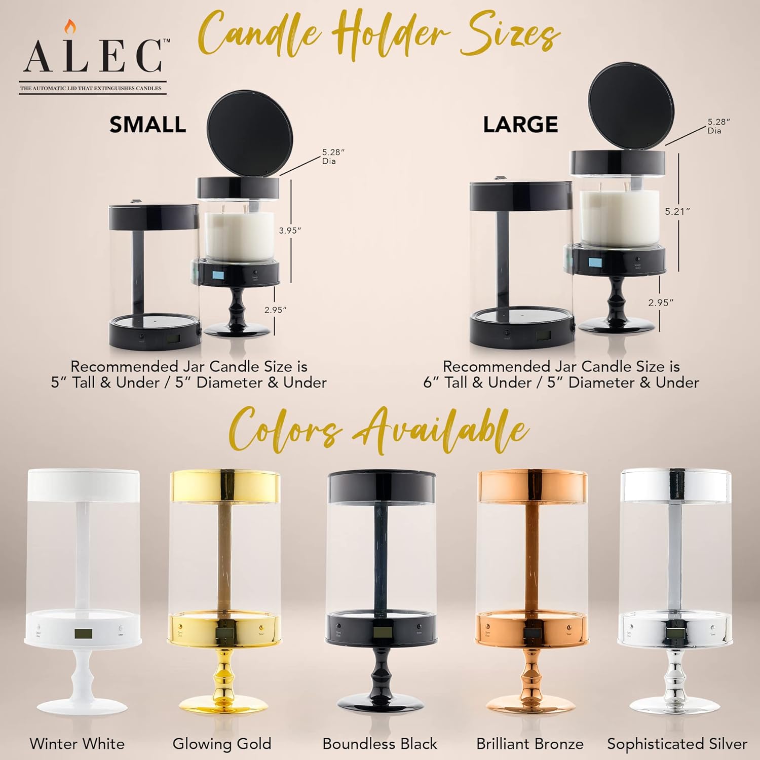 ALEC Clear Hurricane Candle Holder with Rechargeable Timer