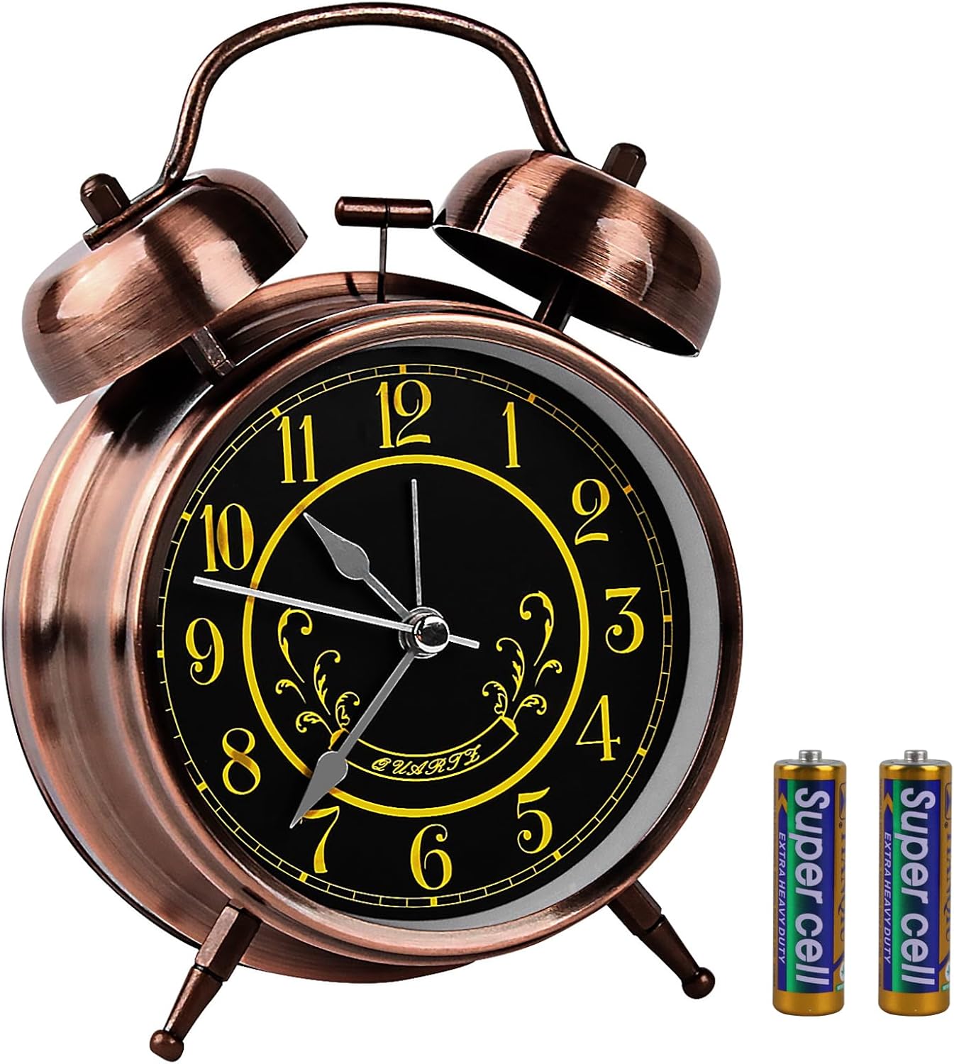 Retro Alarm Clock with Night Light for Kids and Heavy Sleepers