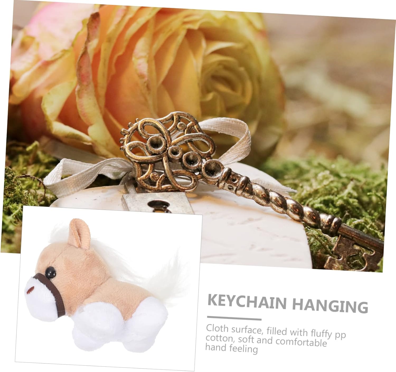 12pcs Cute Plush Animal Keychains for Decor and Gifts