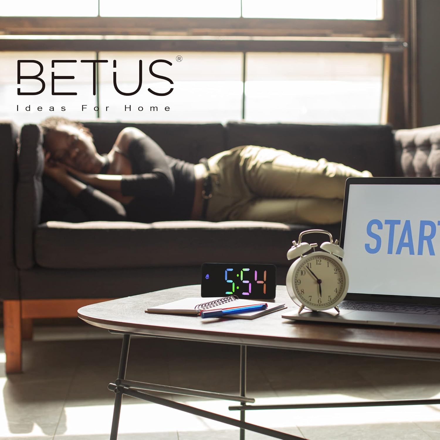 Betus Digital Alarm Clock with RGB Display
