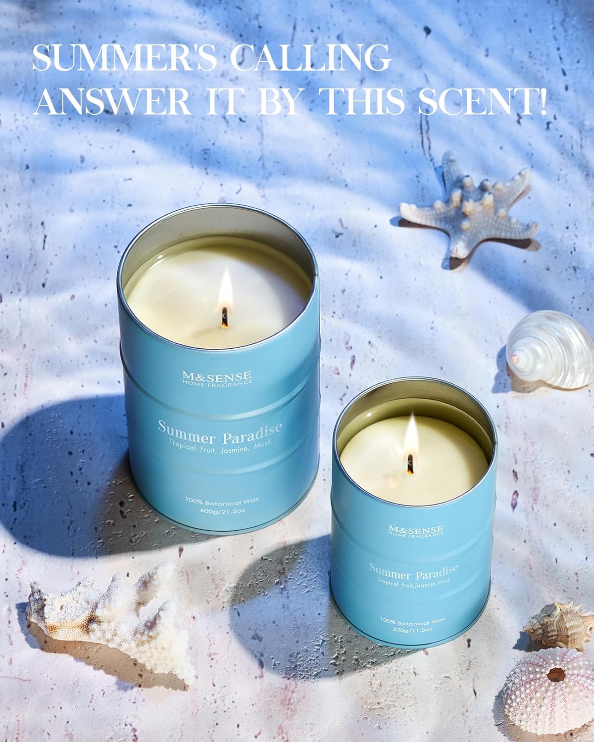 MSENSE Summer Soy Candles Jar 113oz 70 Hour Burn