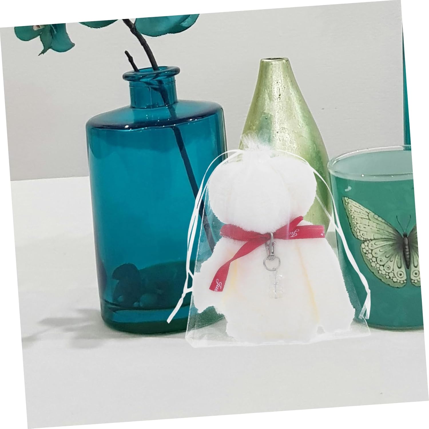 Bear Towel Keychain Set for Baptism and Graduation Favors