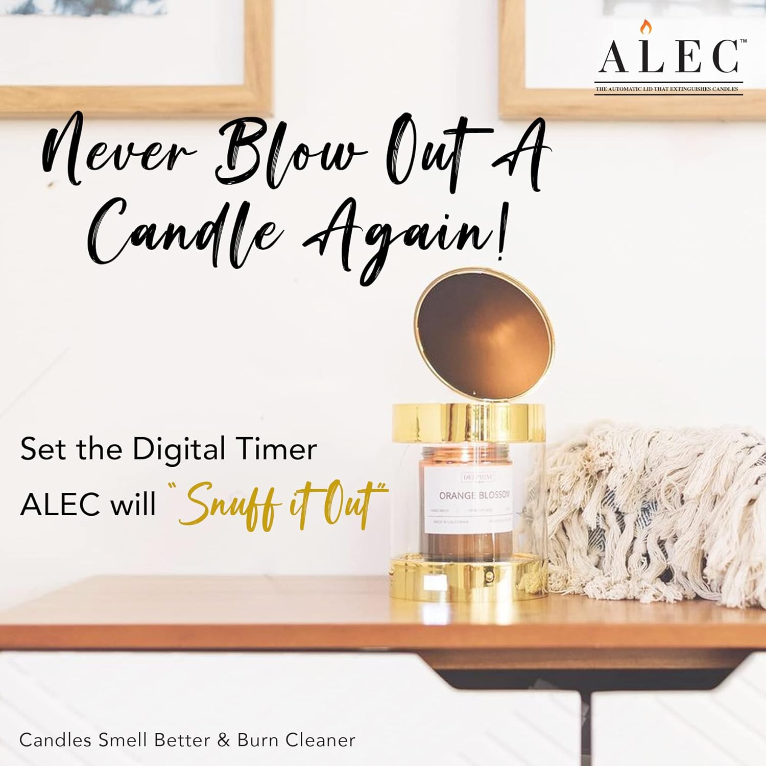 ALEC Clear Hurricane Candle Holder with Rechargeable Timer