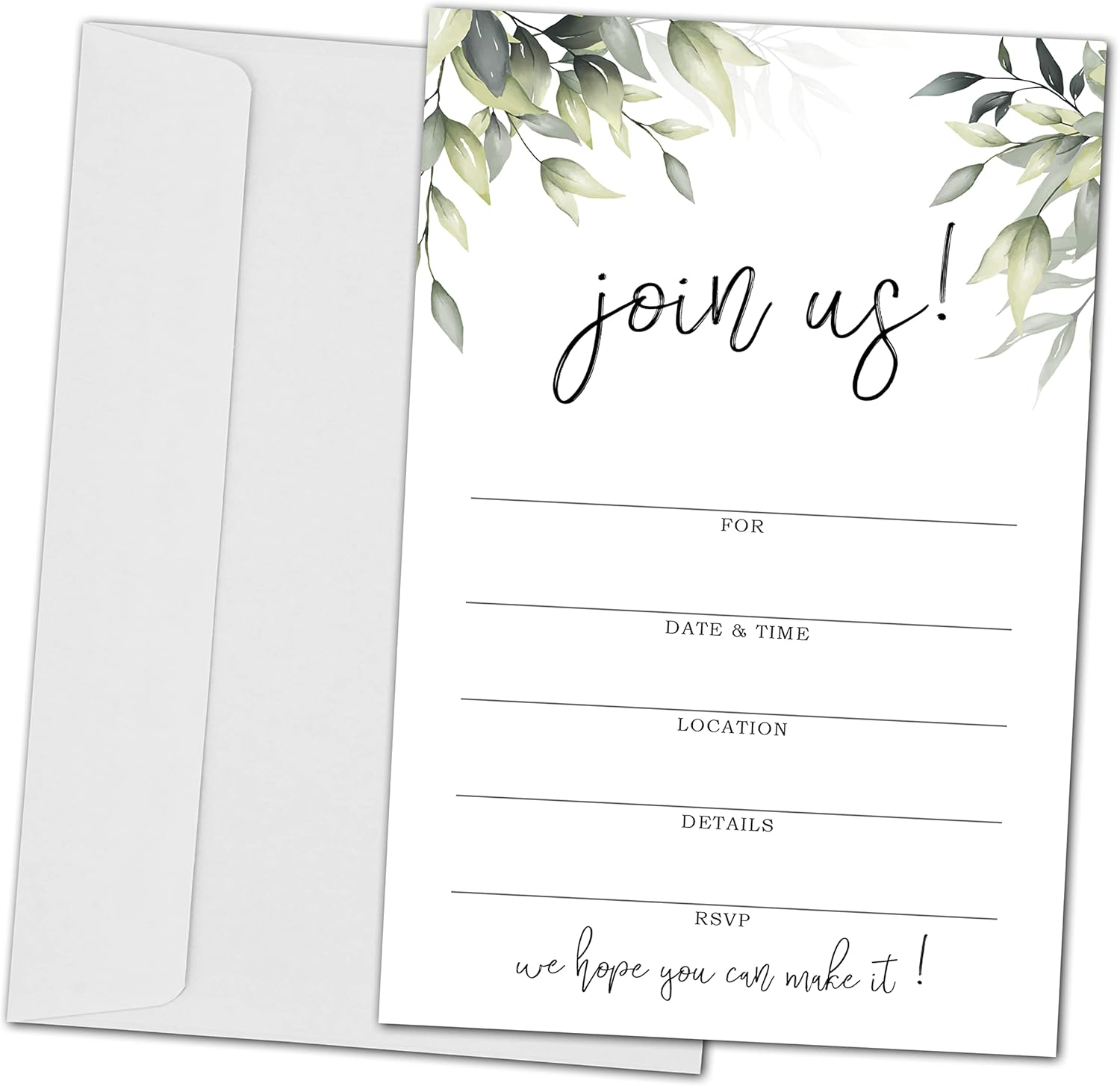 ZEDEV Join Us Invitation Cards Greenery Design
