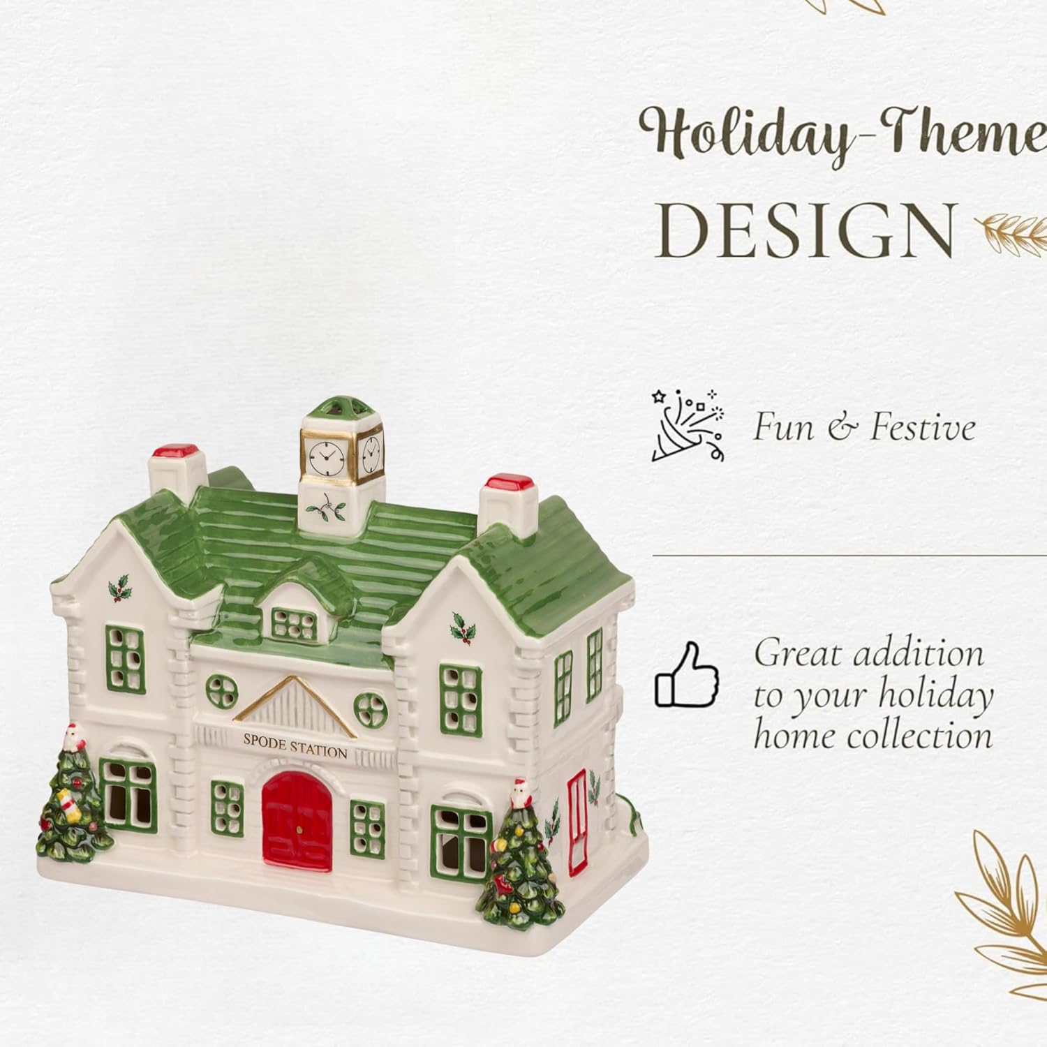 Spode Dolomite Christmas Village Set with LED Lighting
