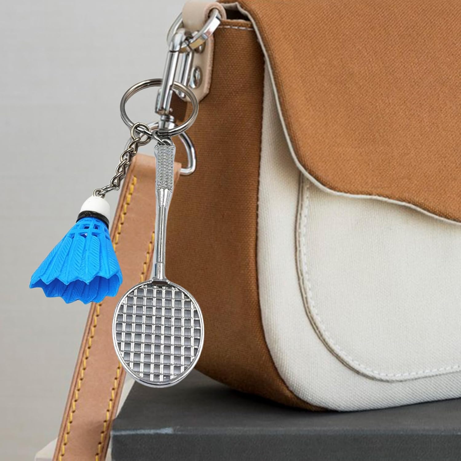 6Pcs Badminton Keyring Badminton Key Holder Backpack Purse Charm Pendant