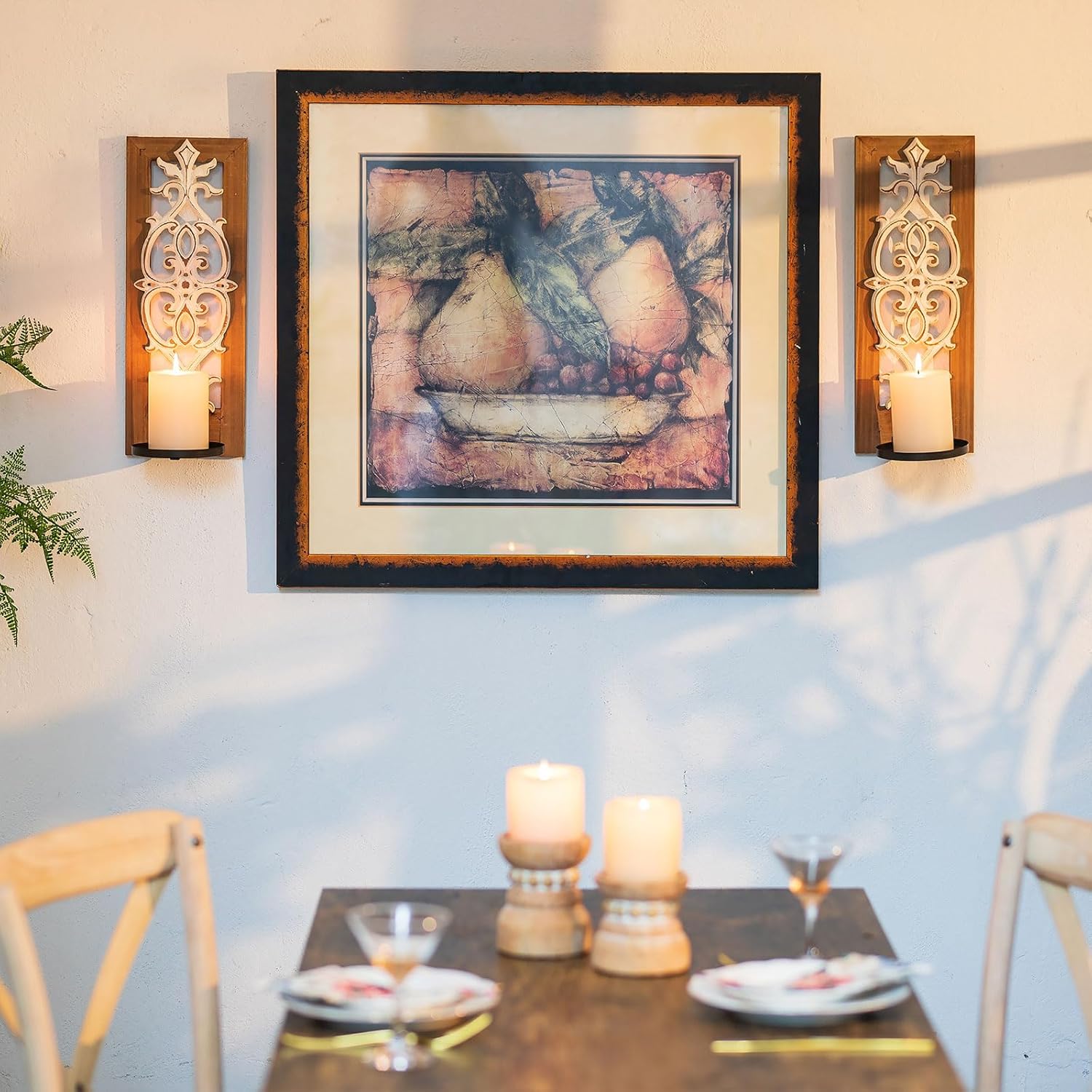 Walasis Farmhouse Candle Sconces Wall Decor Set of 2