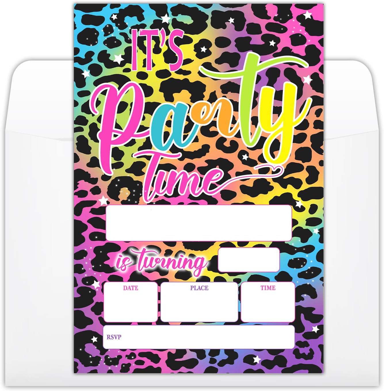Its Party Time Birthday Invitations with Envelopes