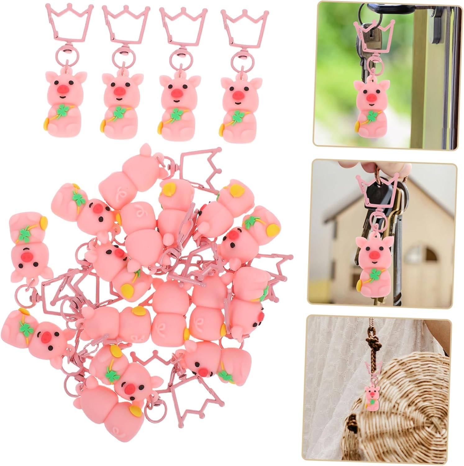 Alipis 20pcs Cute Pig Keychains for Party Favors