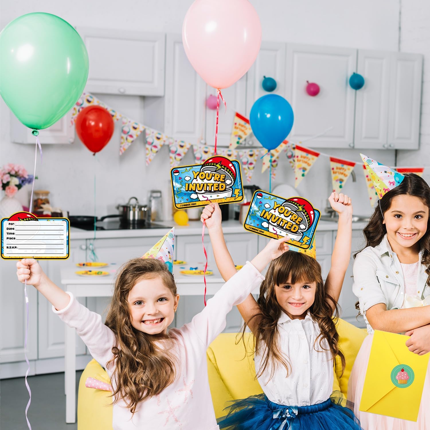 20Pcs Anime Birthday Invitations for Boys