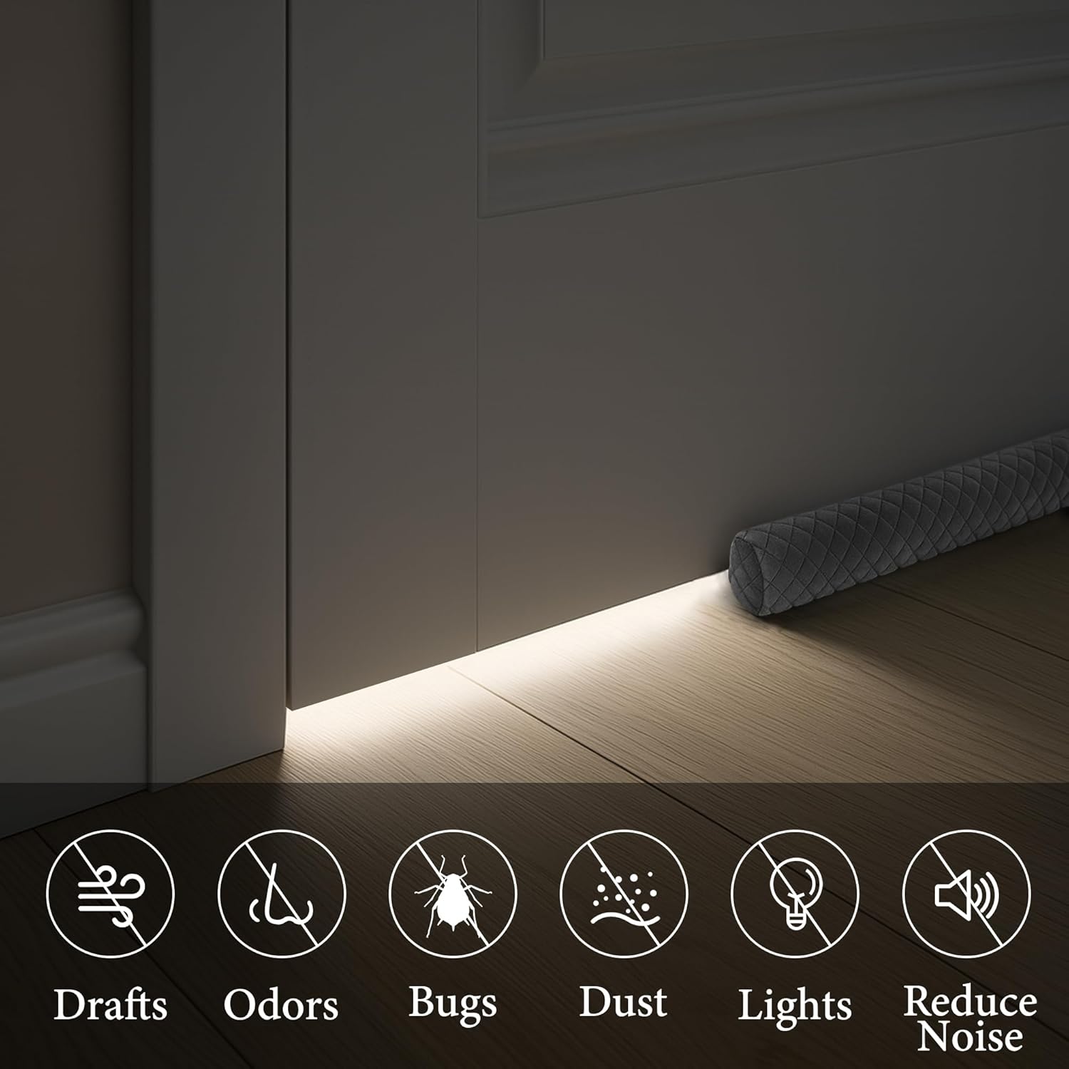 Premium Velvet Door Draft Stopper for Home Comfort
