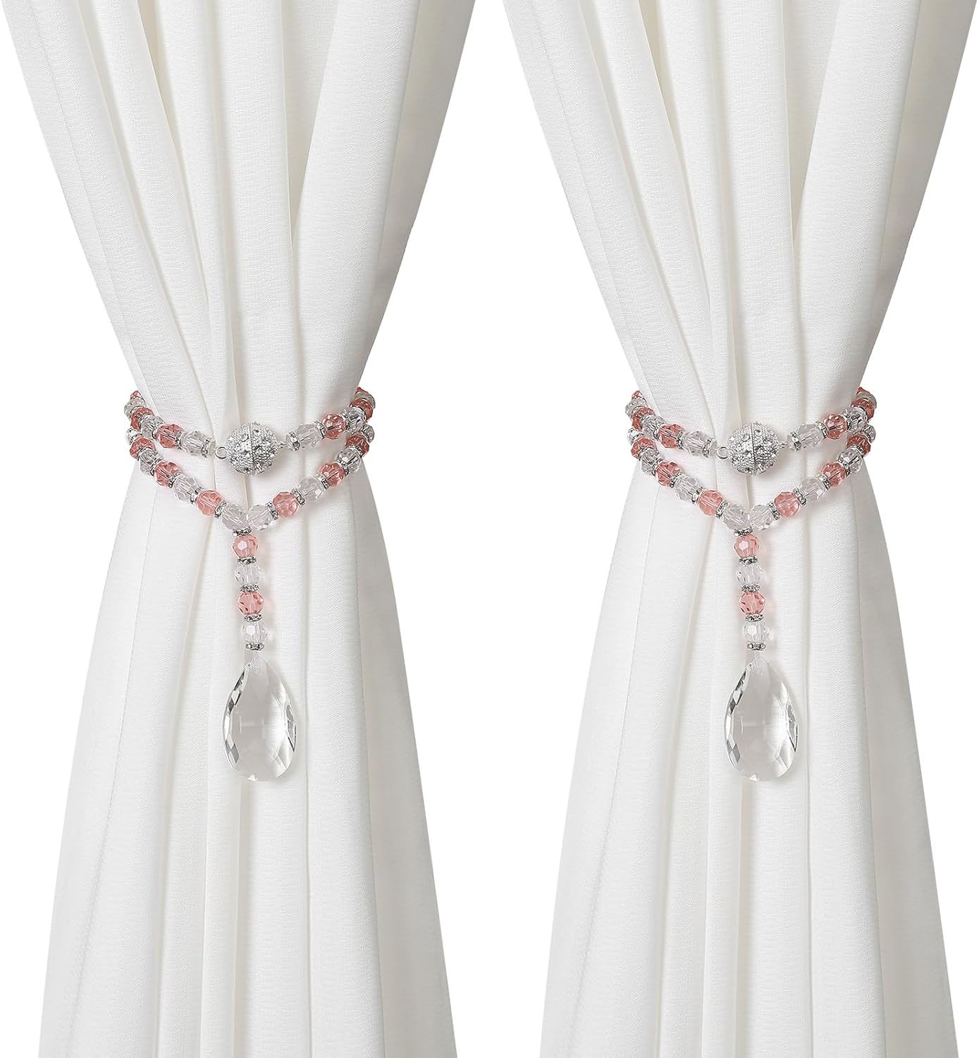 SUQ I OME Pink Crystal Beaded Curtain Tieback