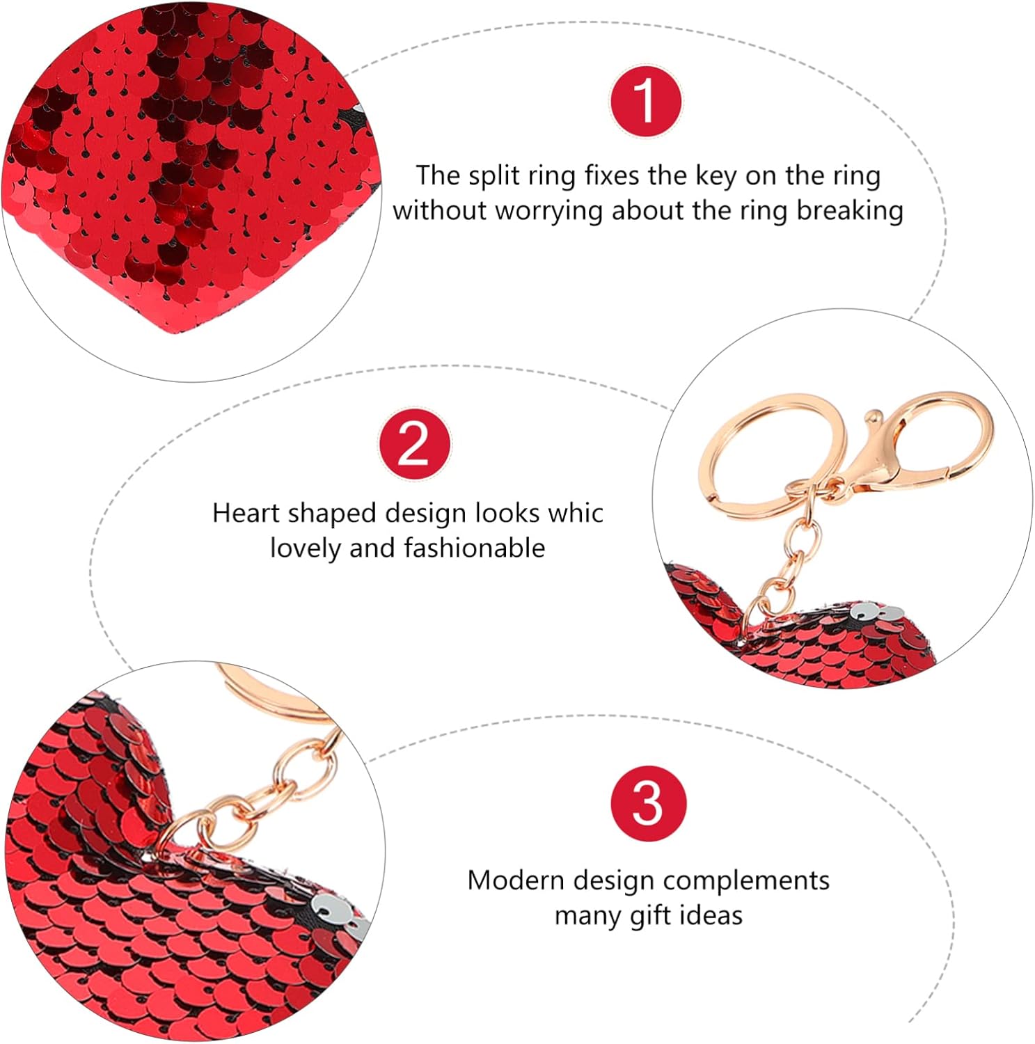 24pcs Heart Shaped Glitter Keychains for Valentines Day and Special Occasions