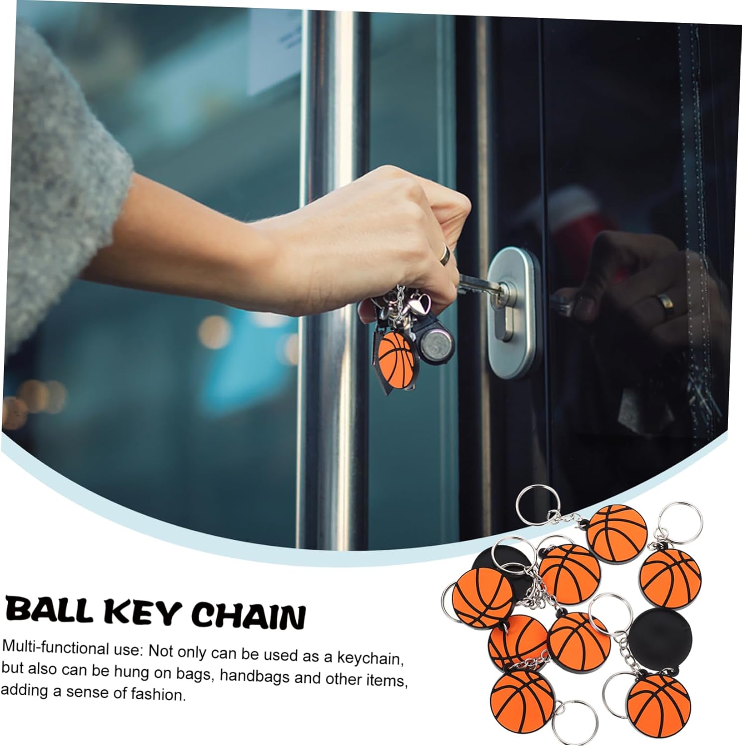BESPORTBLE Sports Keychain with Racket Holder and Baseball Bowling Display