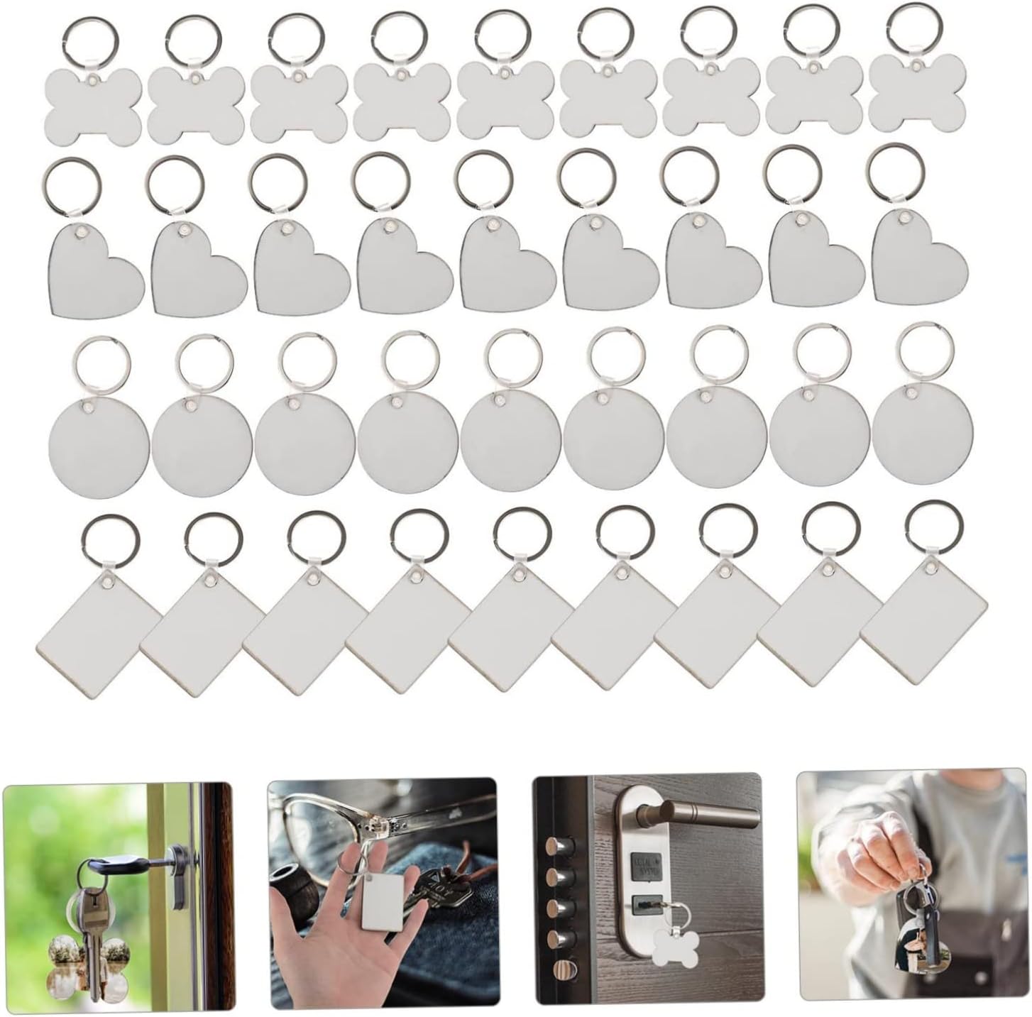 36pcs Sublimation Keychain Set for Heat Transfer