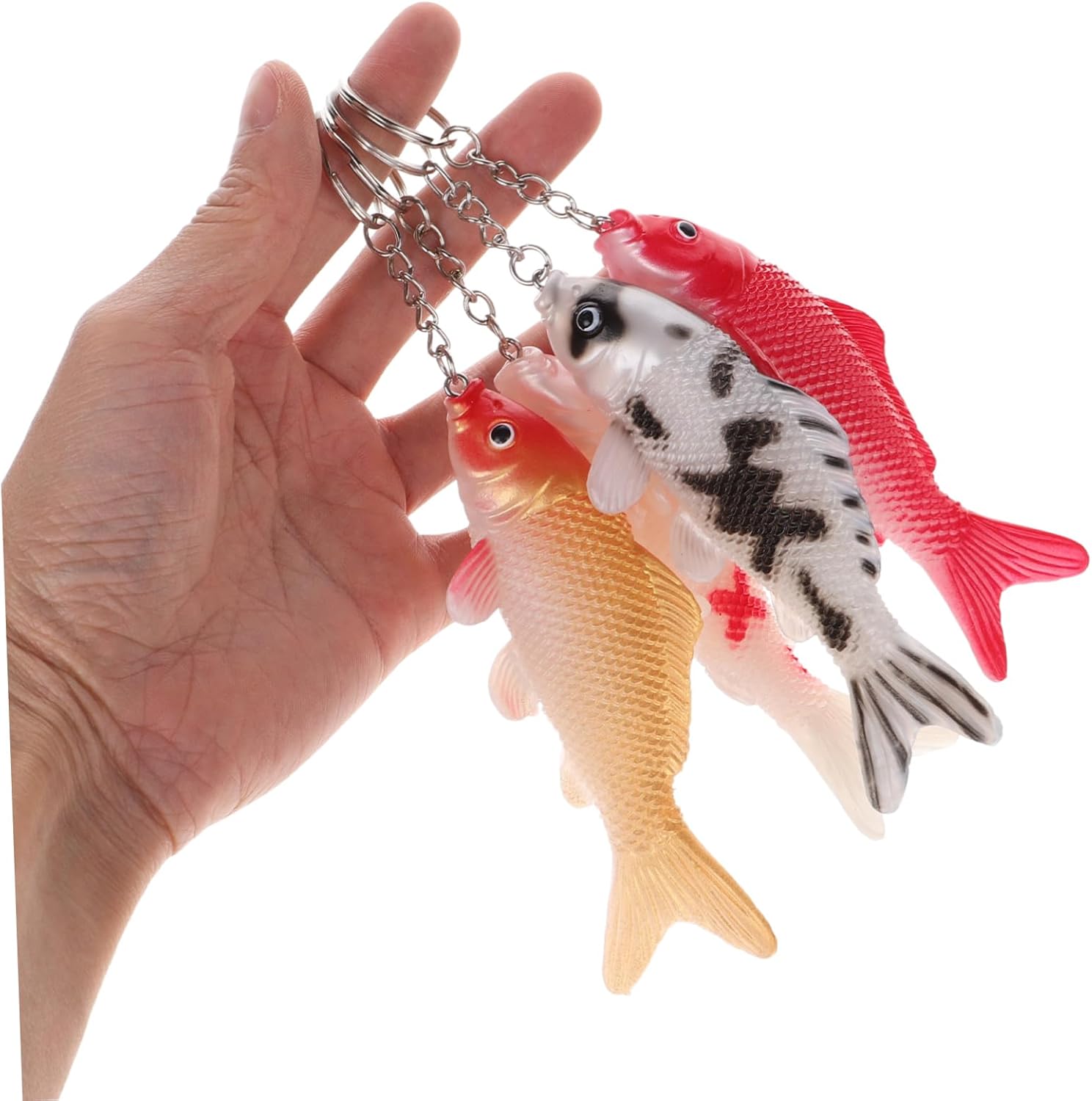 Garneck 4pcs Colorful Koi Fish Keychains