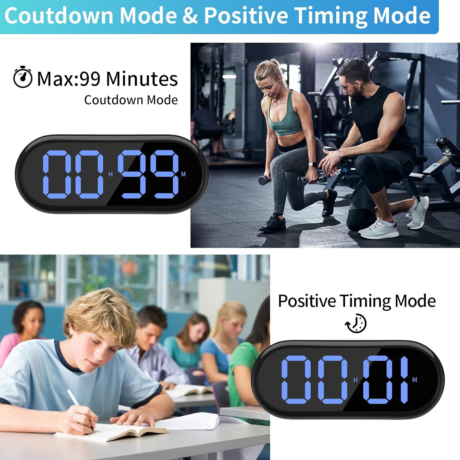 Oviouit Digital Clock with Dual Alarms and Timer