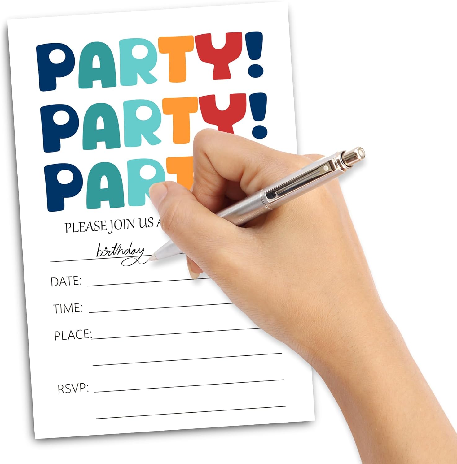 Simple Birthday Party Invitation Cards Checkered Design 30 Piece Set