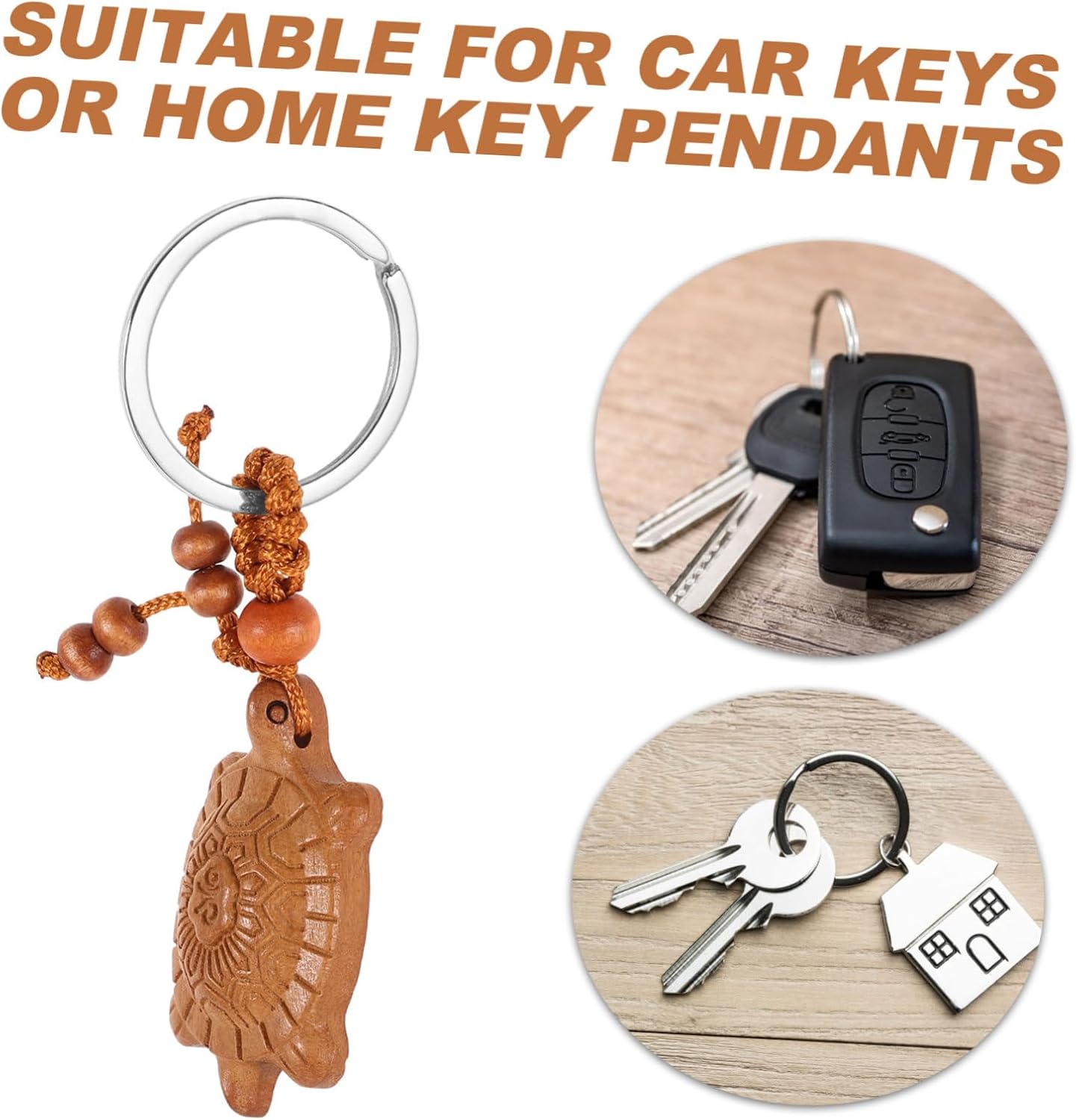 SOIMISS Wooden Turtle Keychain Car Accessory