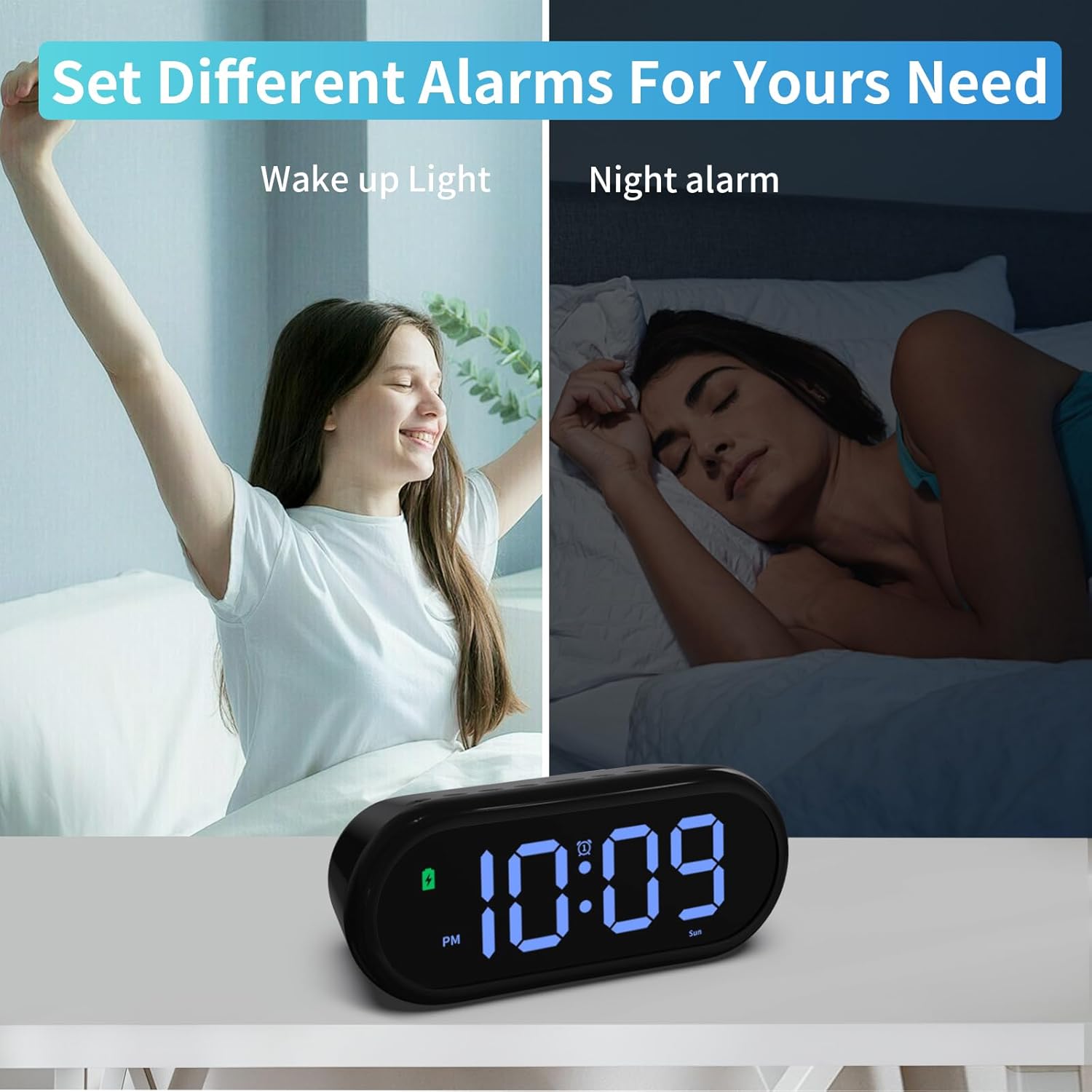 Oviouit Digital Clock with Dual Alarms and Timer