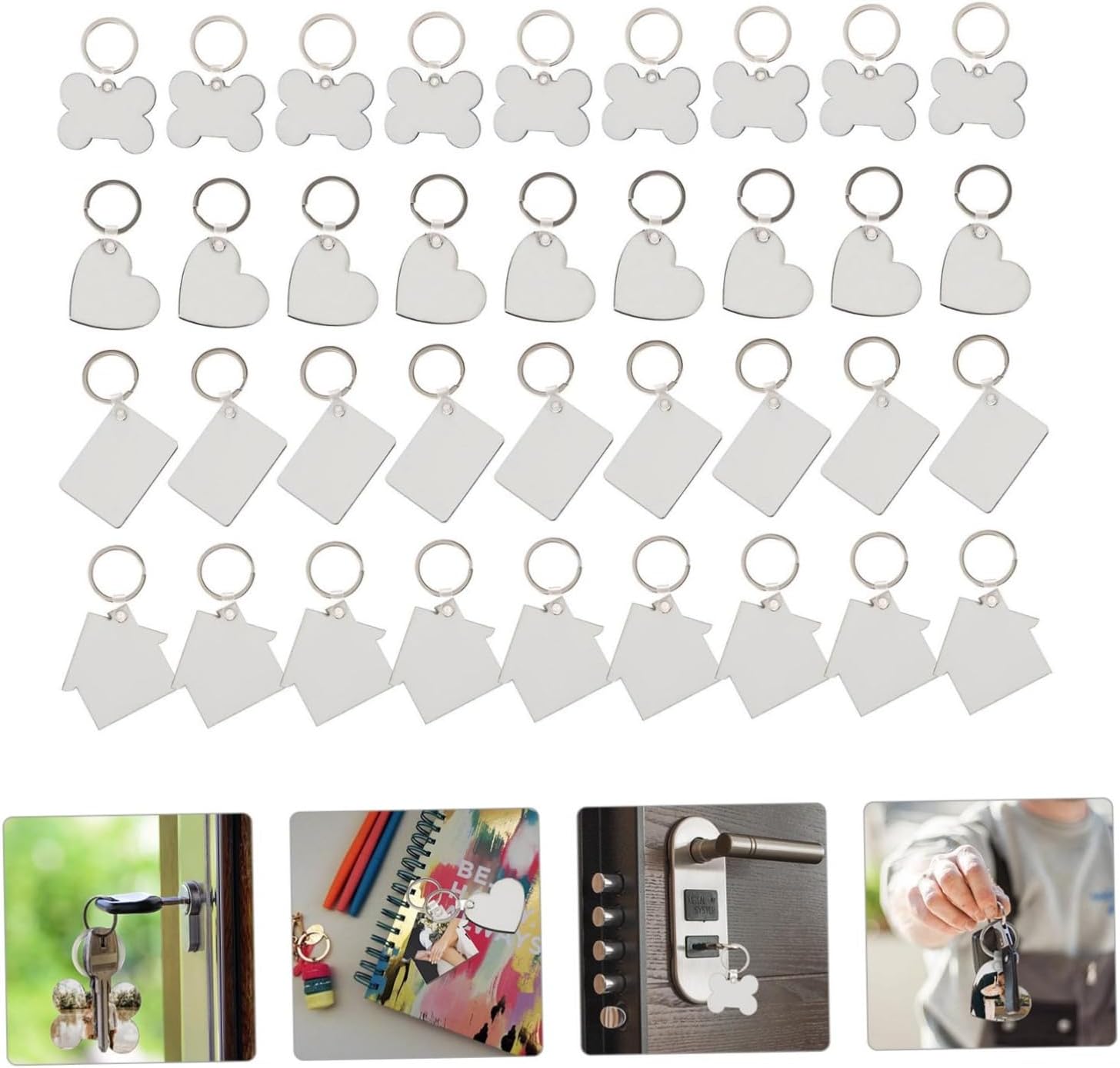 36Pcs Sublimation Blank Keychain Kit for Custom Keychains