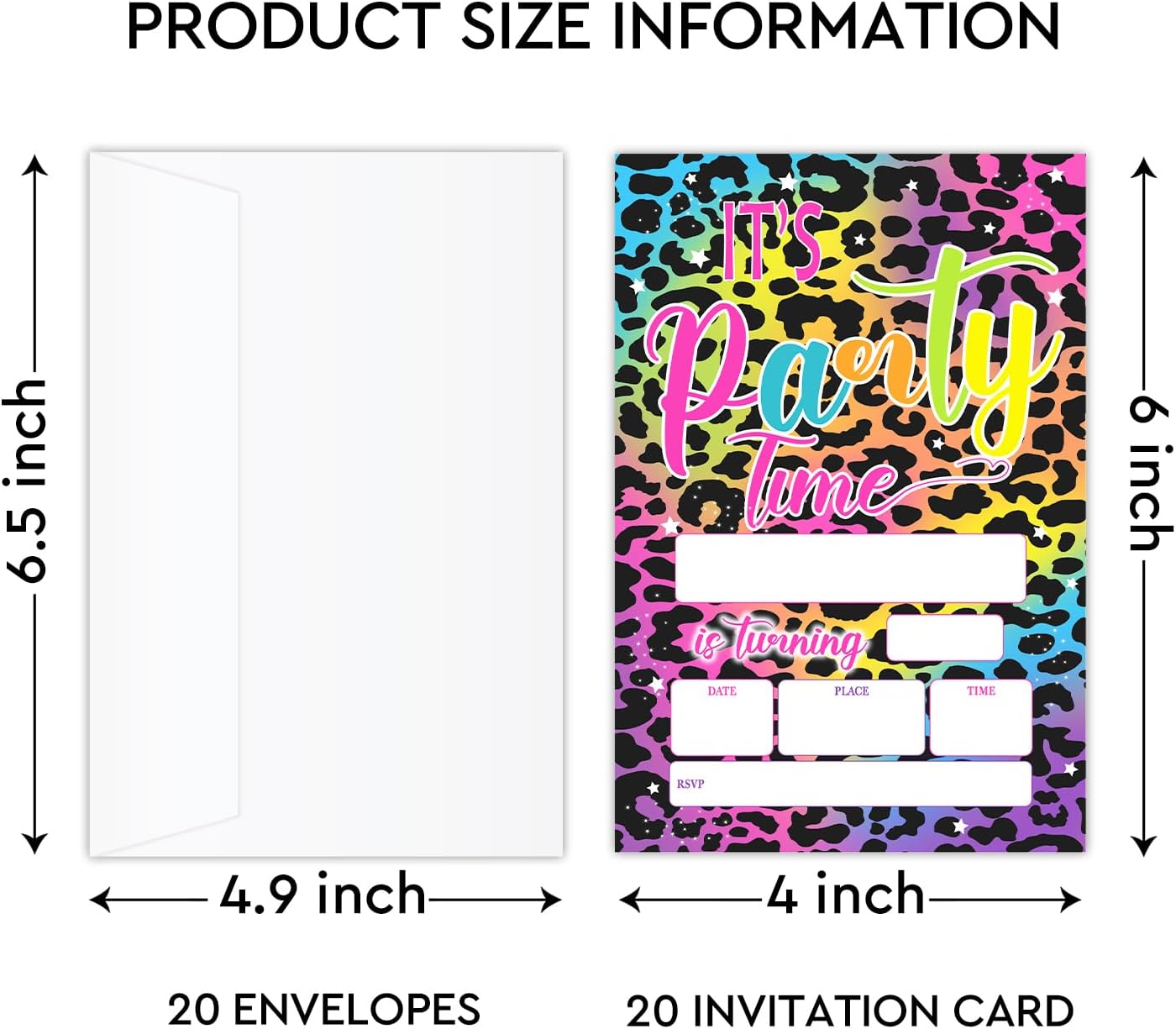 Its Party Time Birthday Invitations with Envelopes