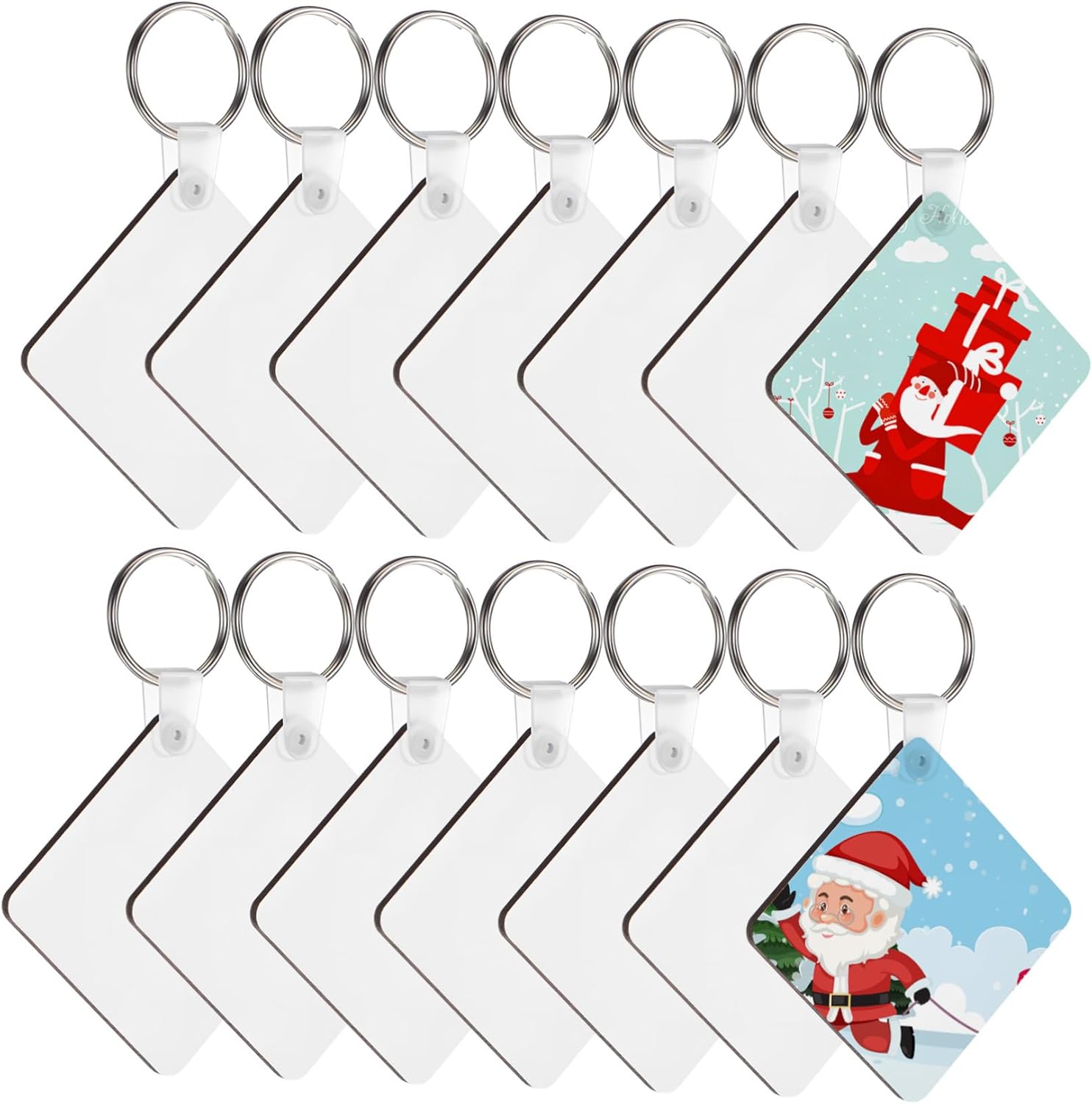 ARTIBETTER 40pcs Double-sided Keychain Blanks for Custom Keychains