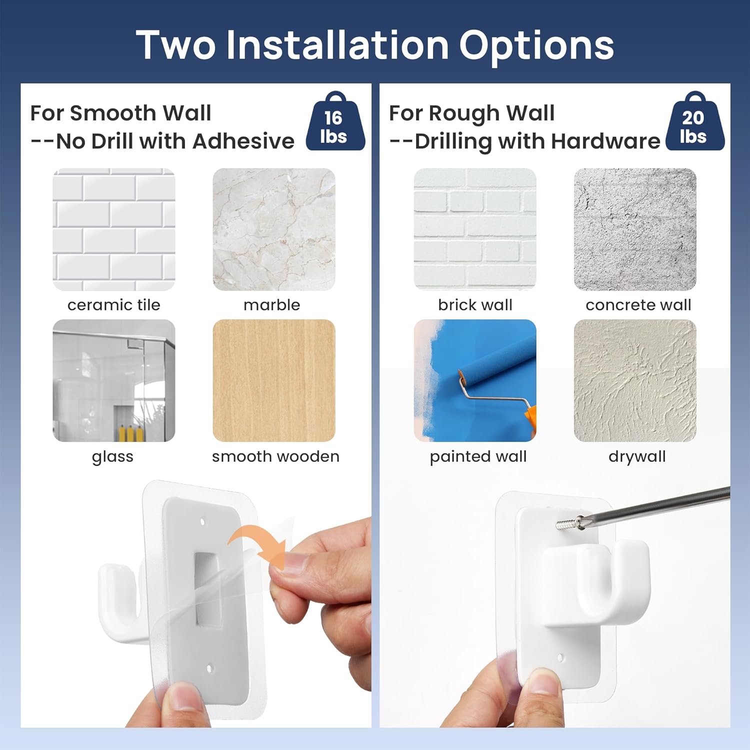 ENJOYBASICS No Drill Curtain Rods White 27-65 Inch Adjustable
