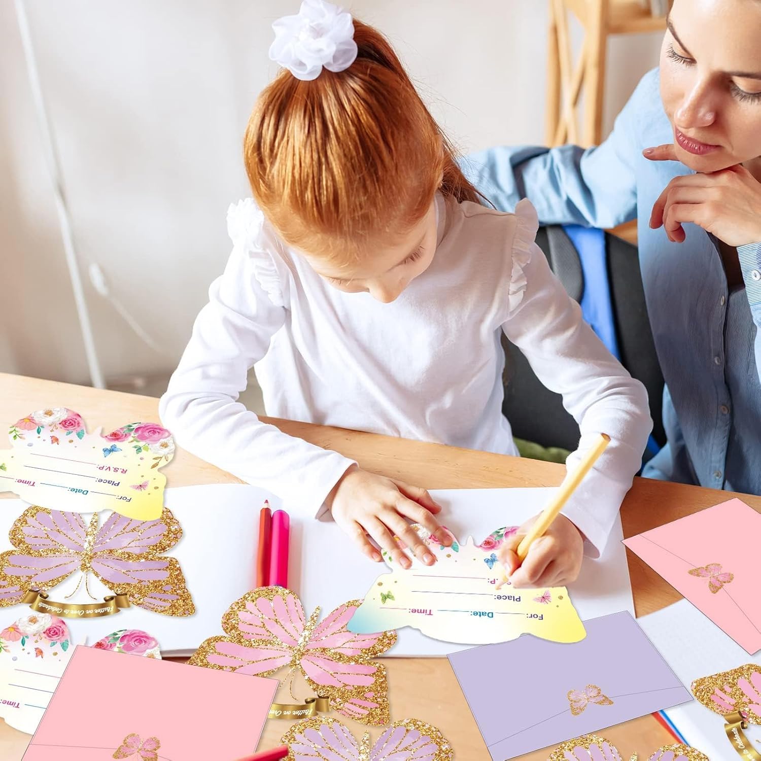 36pcs Butterfly Birthday Invitations with Envelopes