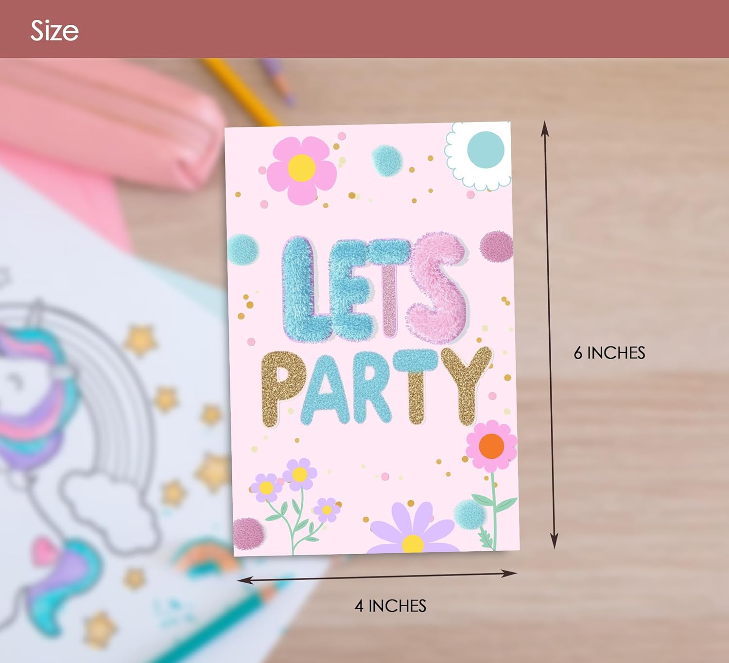 Preppy Patches Birthday Invites for Girls 30 Sets with Envelopes
