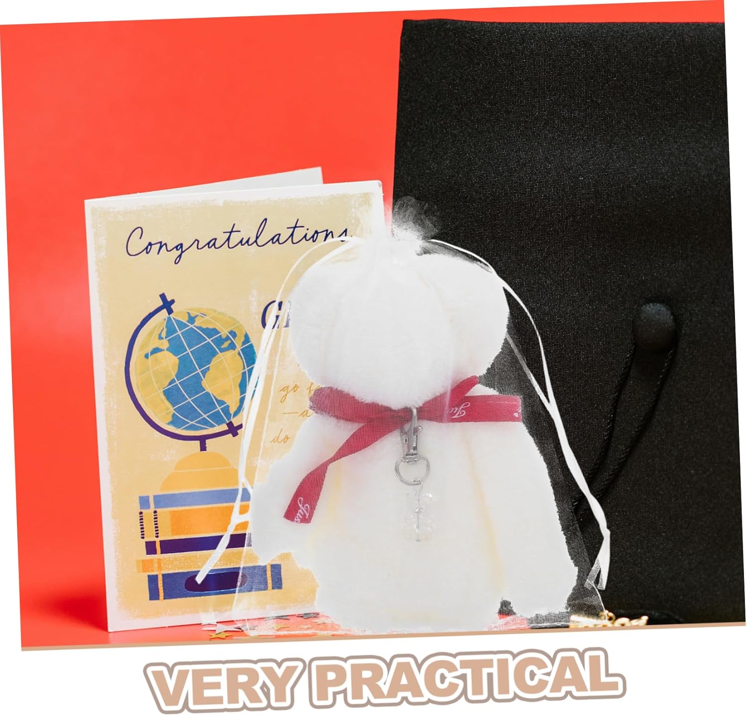 Bear Towel Keychain Set for Baptism and Graduation Favors