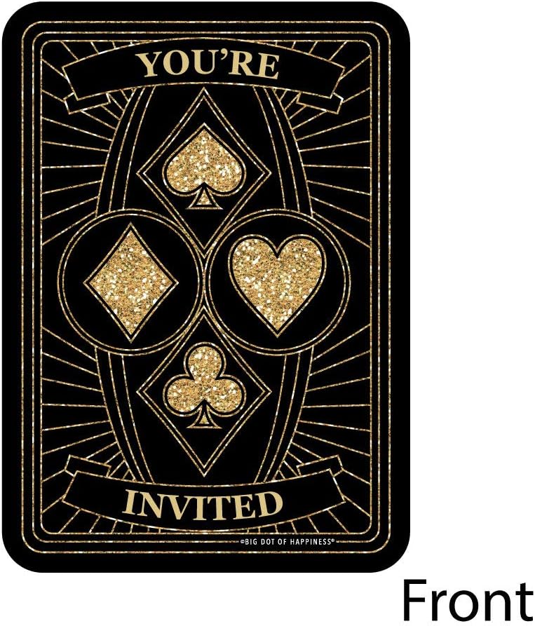 Big Dot of Happiness Las Vegas Shaped Fill-In Invitations Set of 12