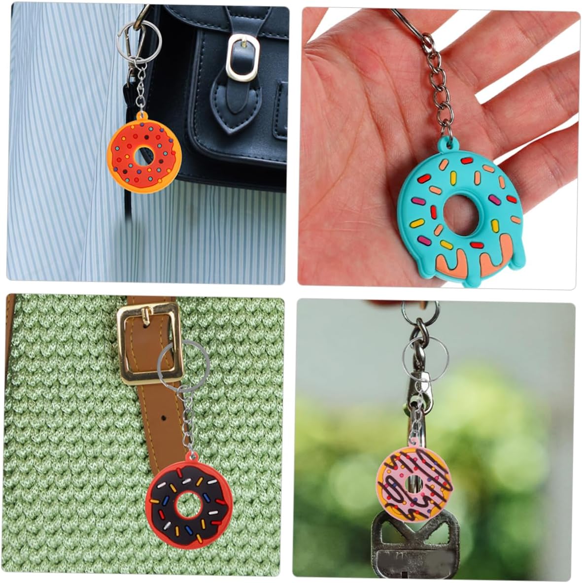 VICASKY 18Pcs Cute Donut Keychain Pendants