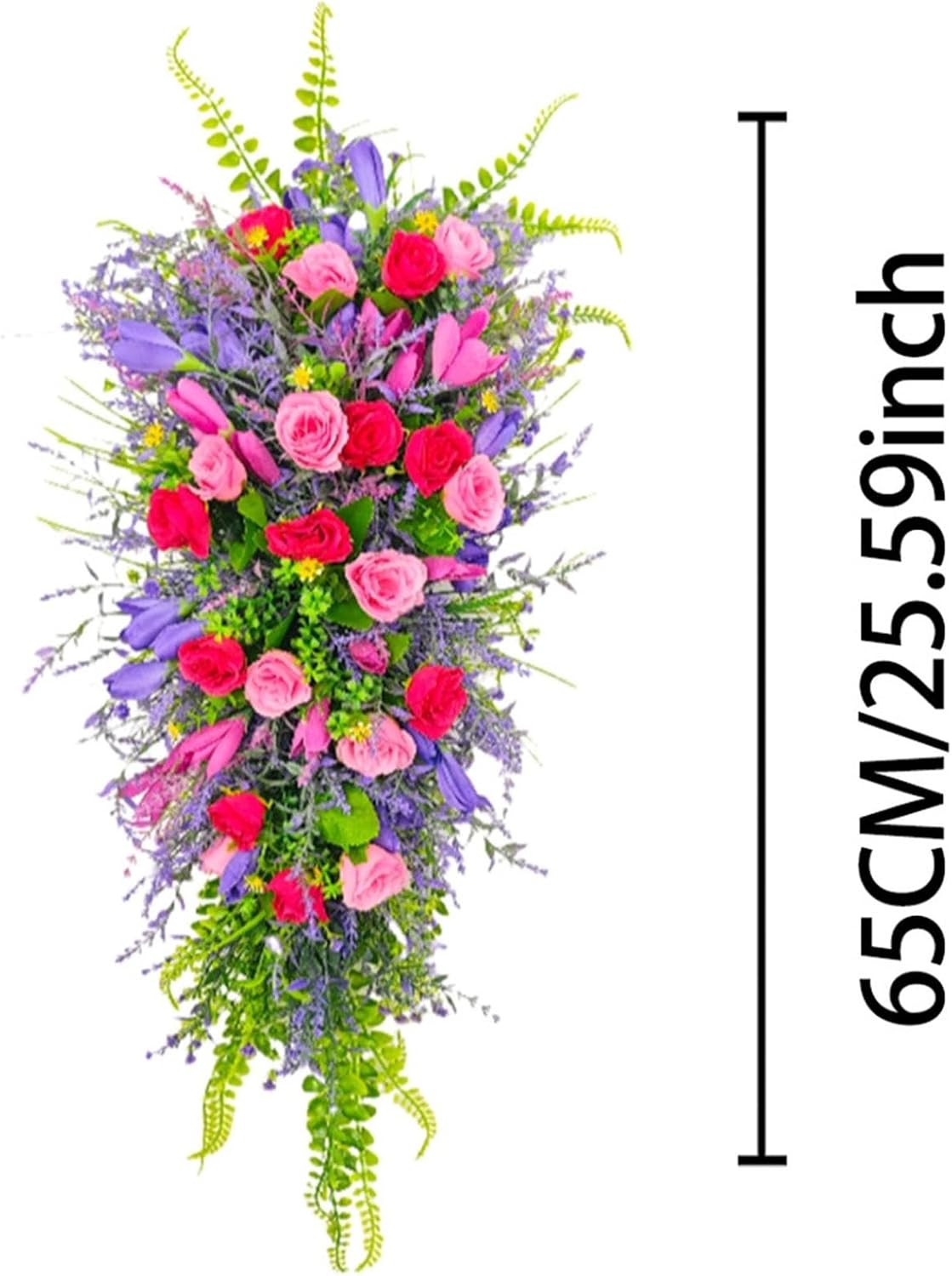 Floral Swag Teardrop Wreath Spring Summer Decor