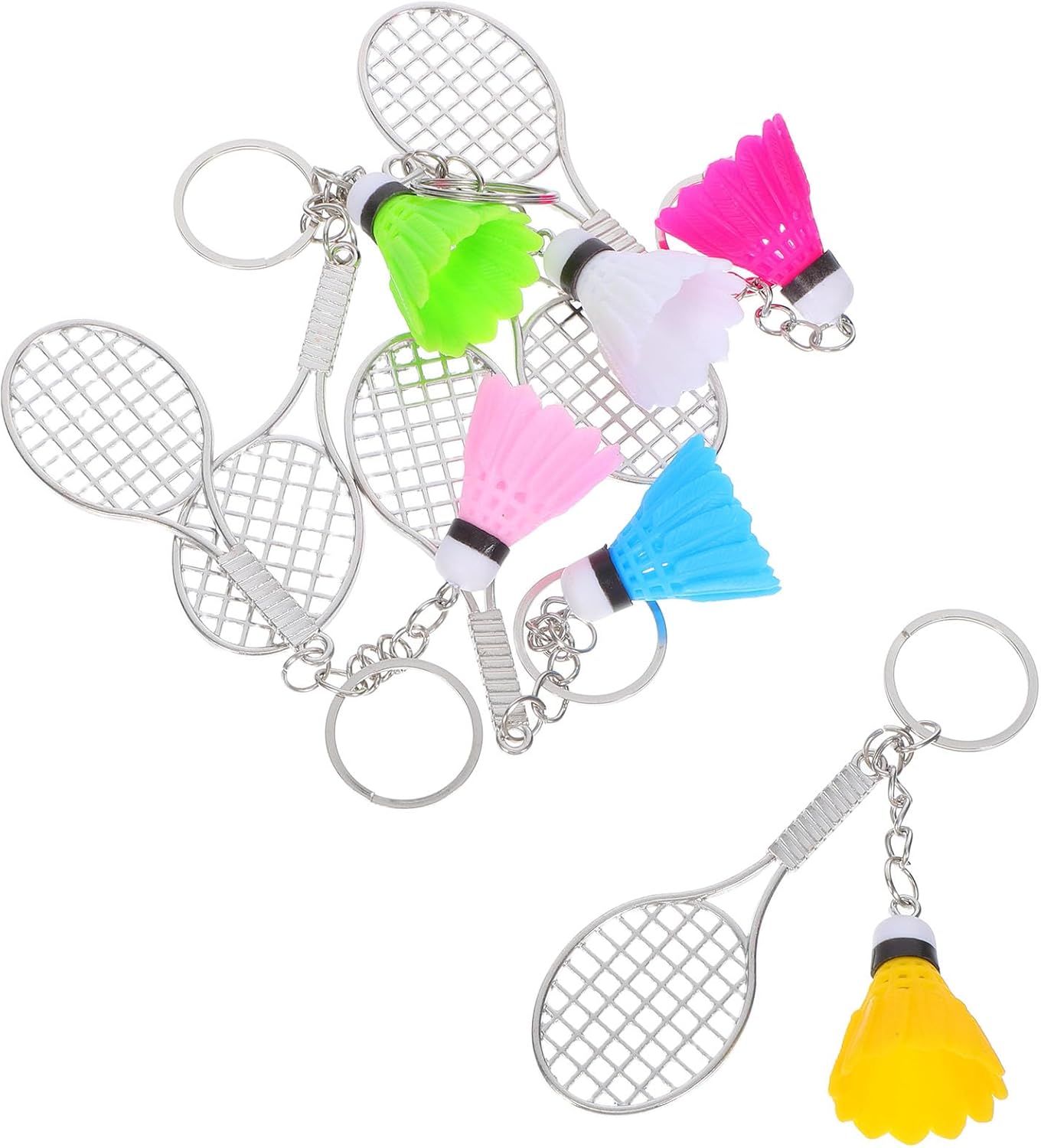 LUOZZY 24pcs Mini Alloy Badminton Keychain Charms