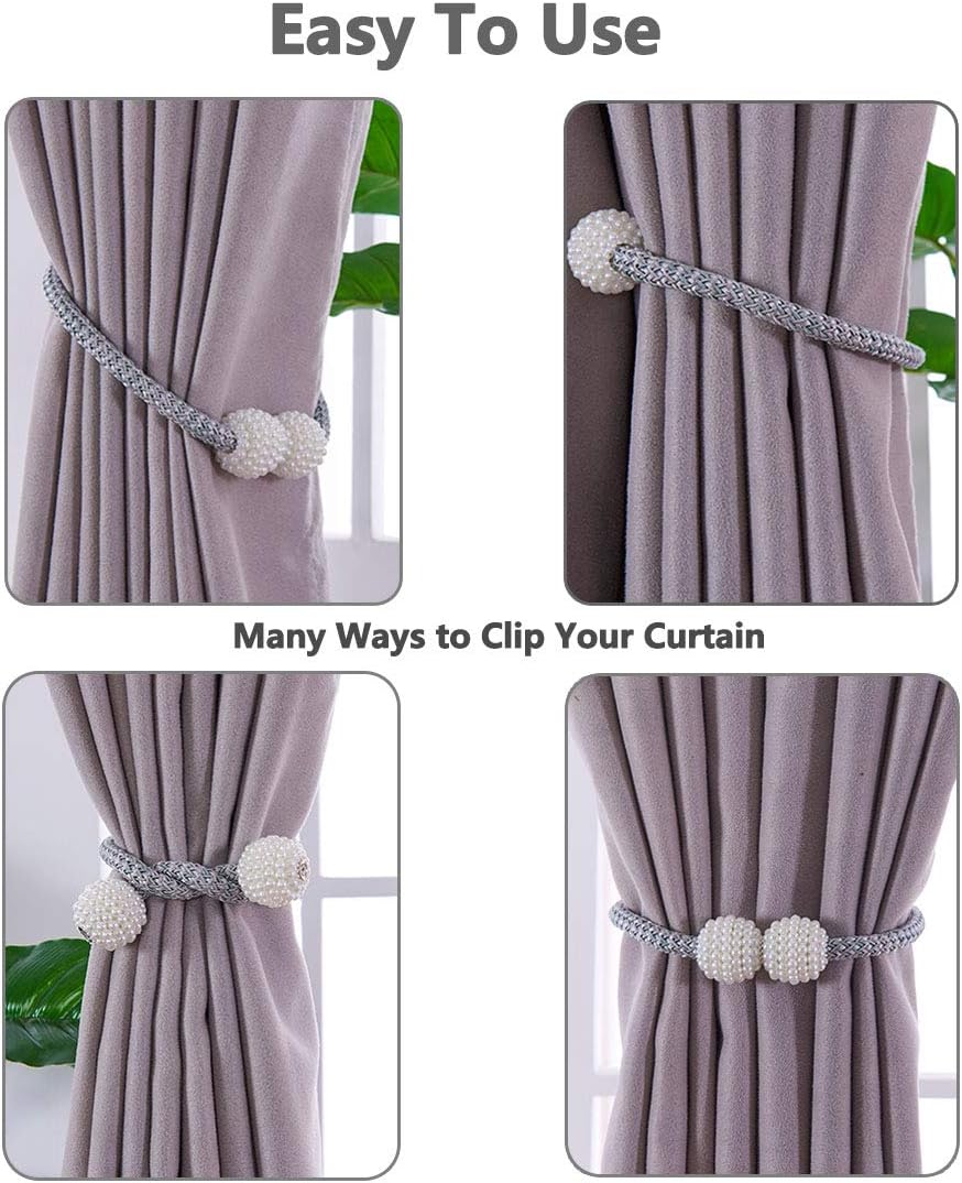 Melaluxe 6 Pack Magnetic Curtain Tiebacks Pink