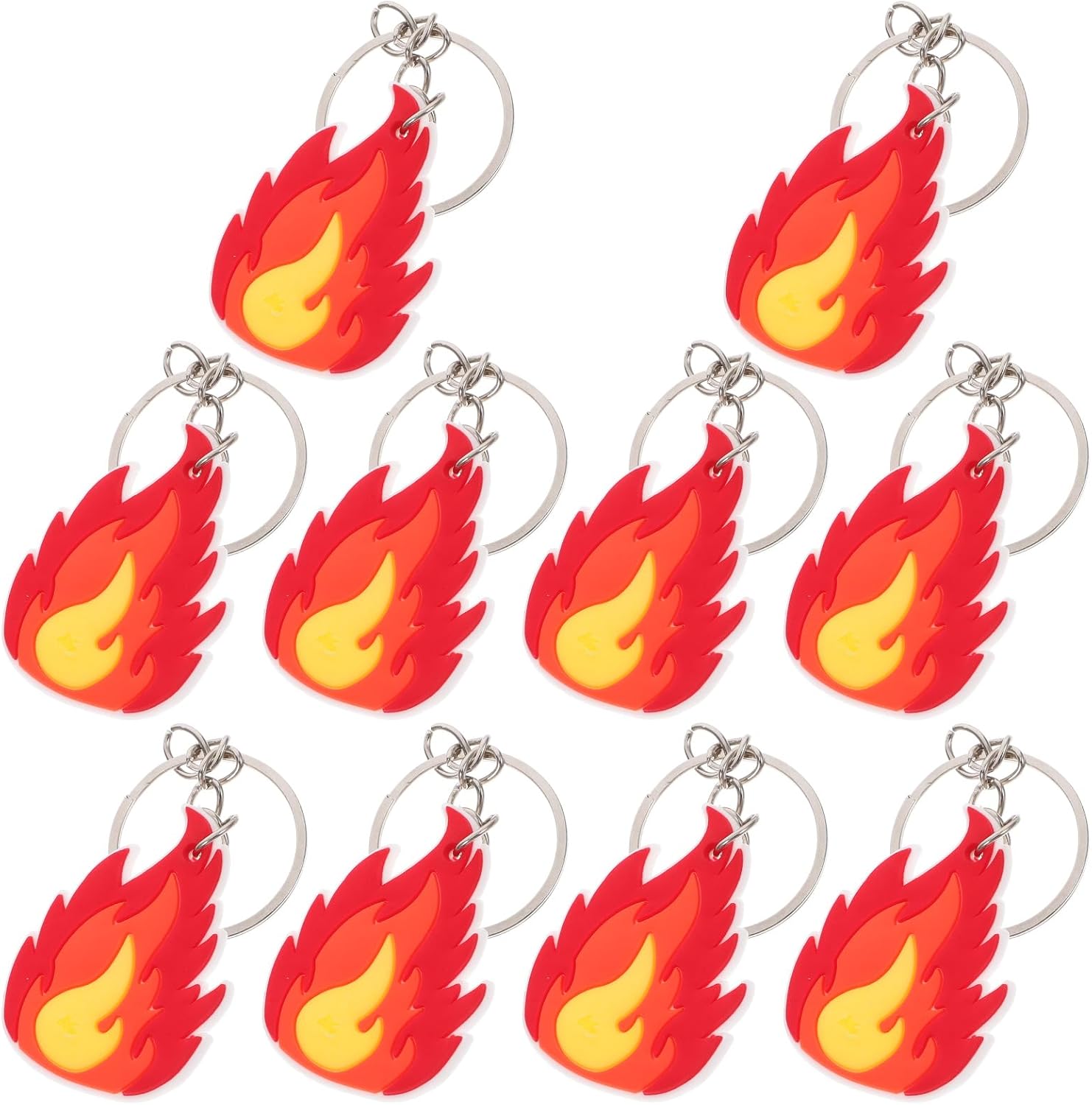LUOZZY 50 Pcs Flame Fire Keychain Charms
