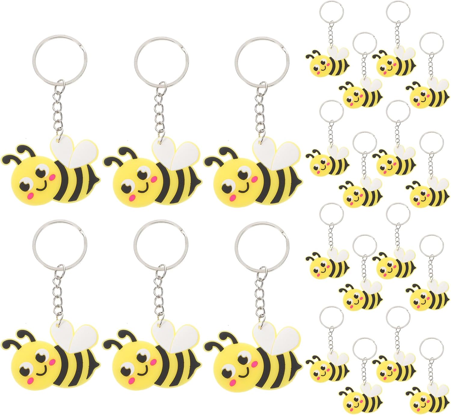 KESYOO 120 Piece Cartoon Bee Keychain Set