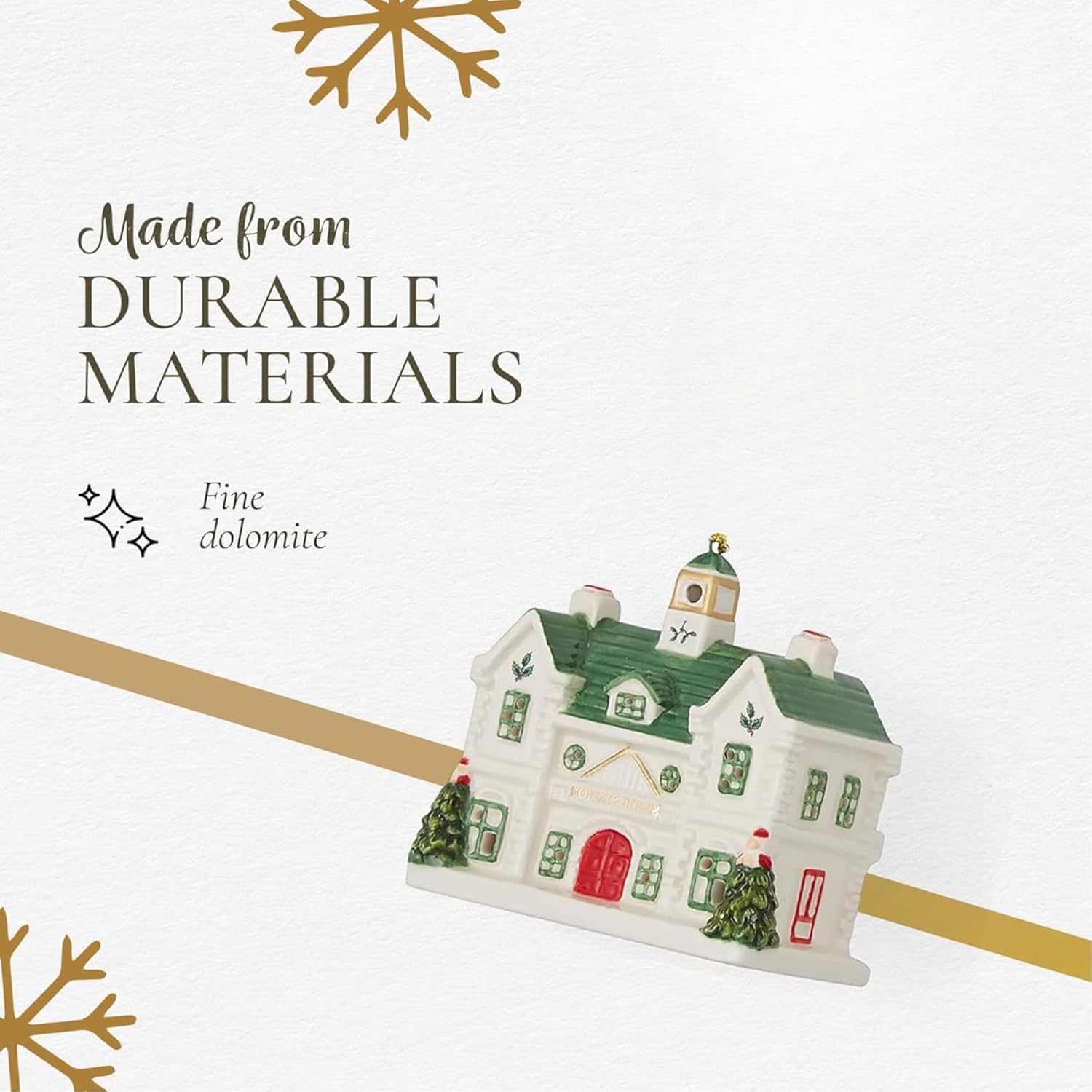 Spode Dolomite Christmas Village Set with LED Lighting