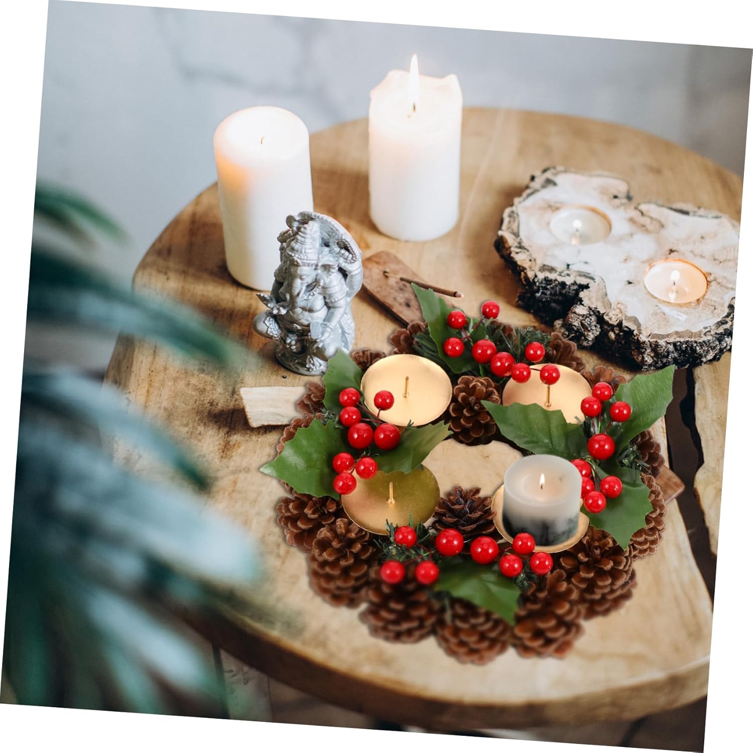 Zerodeko Christmas Wreath Candle Holder