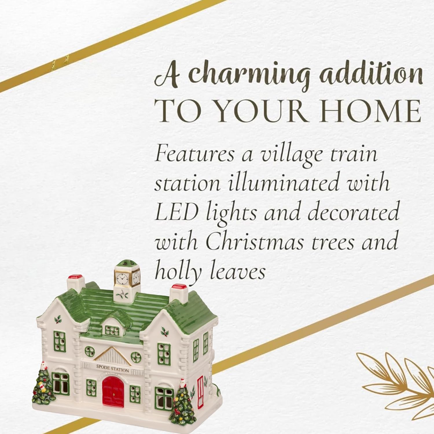 Spode Dolomite Christmas Village Set with LED Lighting