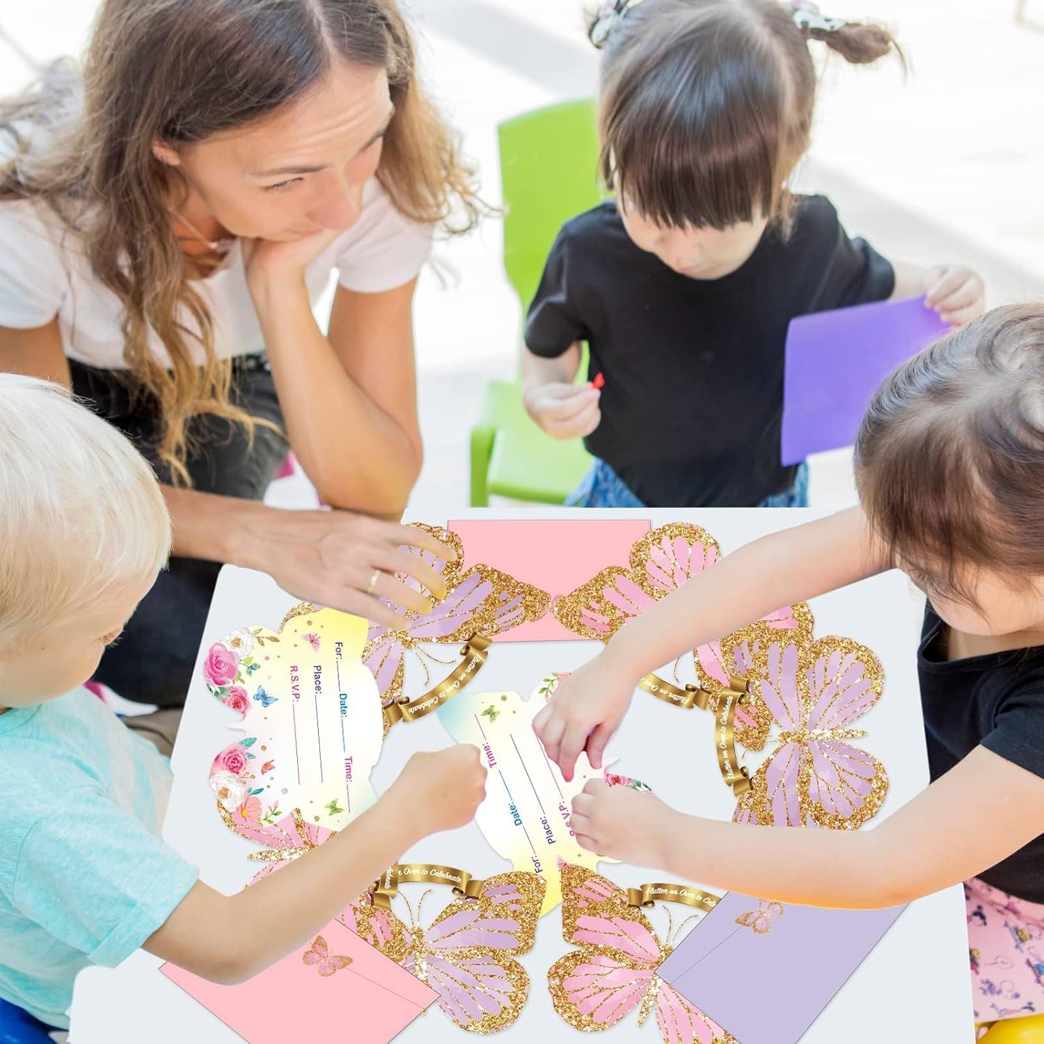 36pcs Butterfly Birthday Invitations with Envelopes